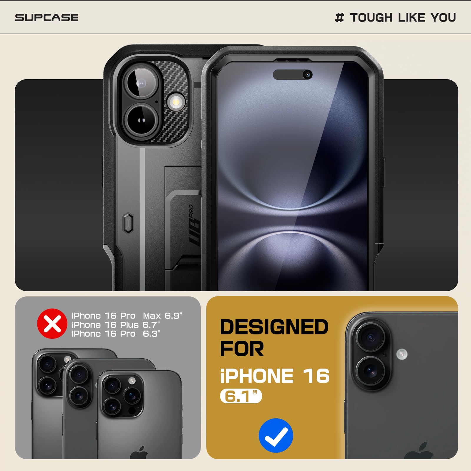 Foto 3 pulgar | Funda De Teléfono Supcase Unicorn Beetle Pro Para Iphone 16 De 6.1 Pulgadas - Venta Internacional.
