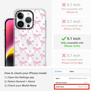Foto 2 | Funda De Teléfono Mosnovo Compatible Con Iphone 14 Pro Bowtiful Love - Venta Internacional.