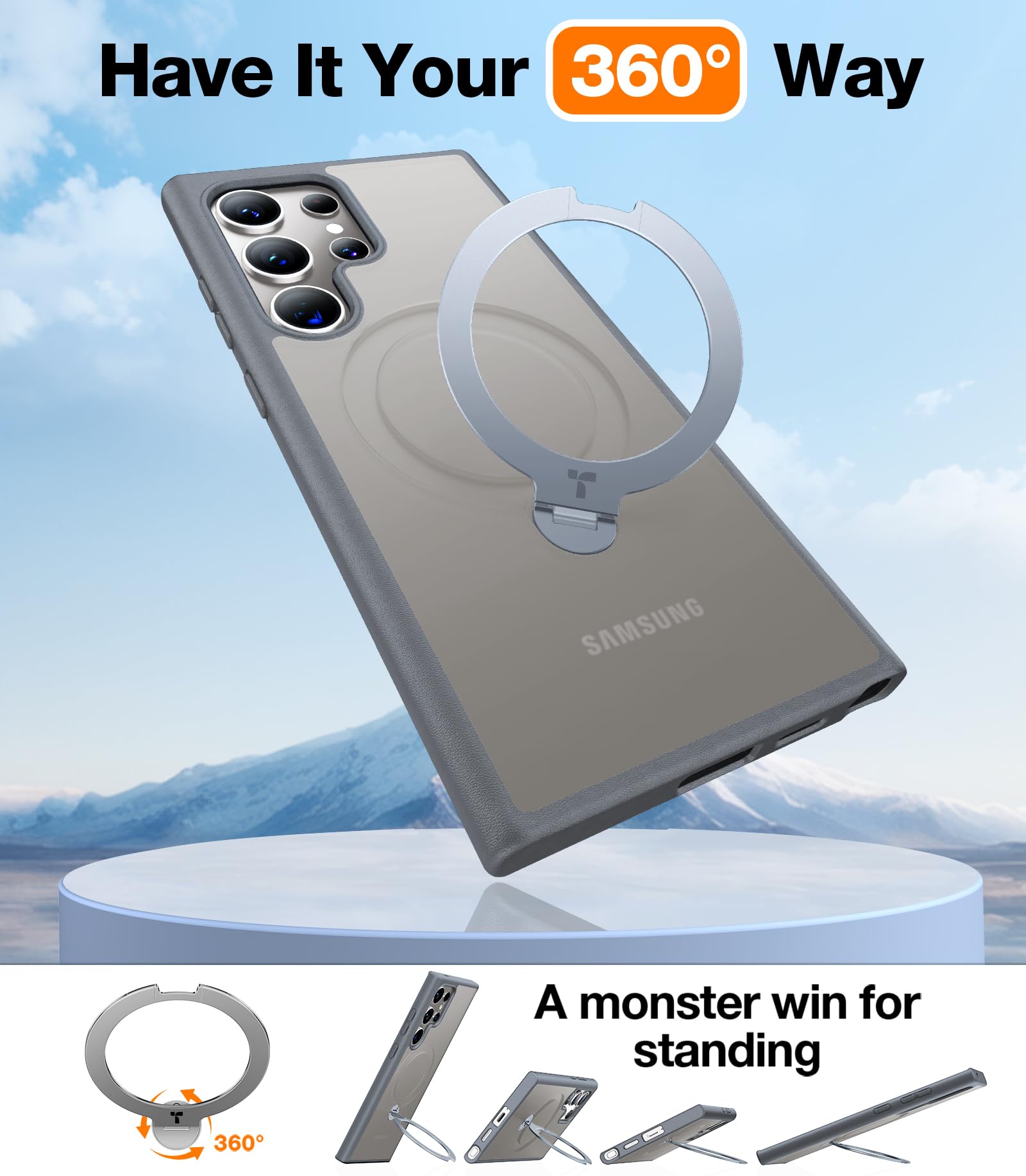 Foto 2 | Funda De Teléfono Torras Ostand Spin Con Soporte Para Samsung S24 Ultra - Venta Internacional.