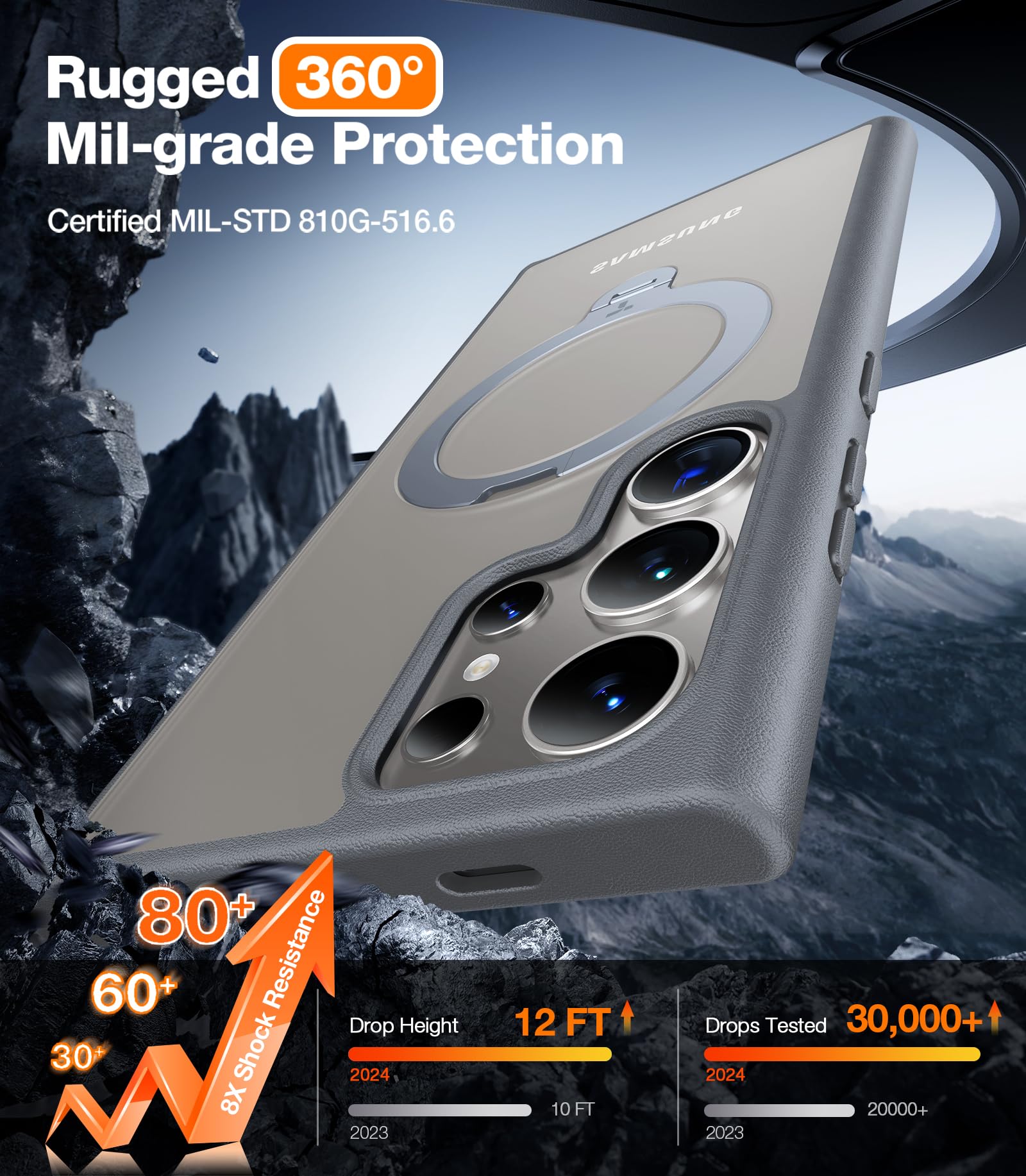 Foto 6 pulgar | Funda De Teléfono Torras Ostand Spin Con Soporte Para Samsung S24 Ultra - Venta Internacional.