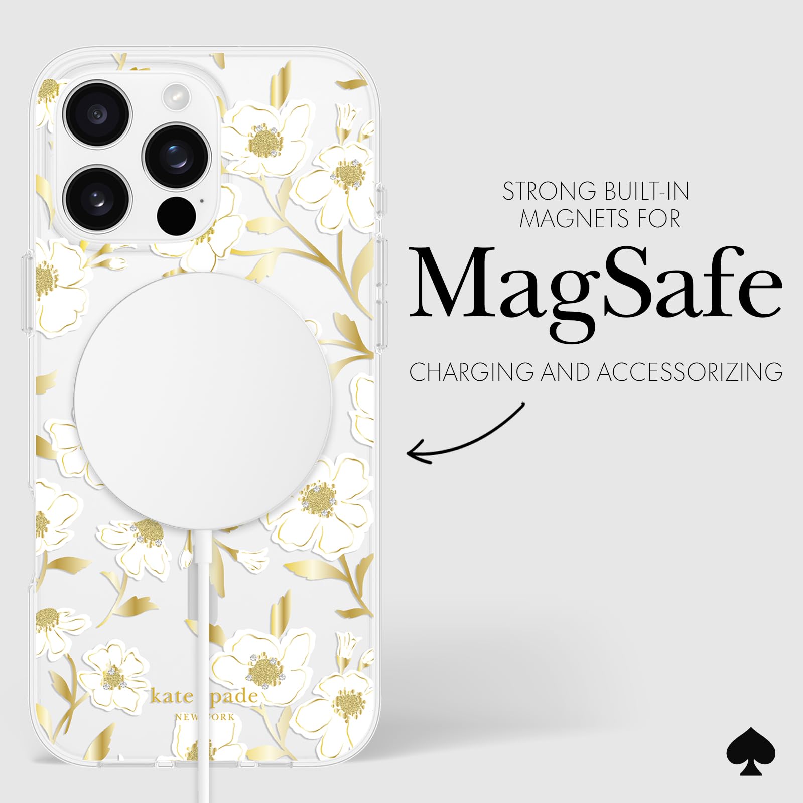 Foto 7 | Funda De Teléfono Kate Spade New York Para Iphone 16 Pro Max Sunshine Floral Gems - Venta Internacional.