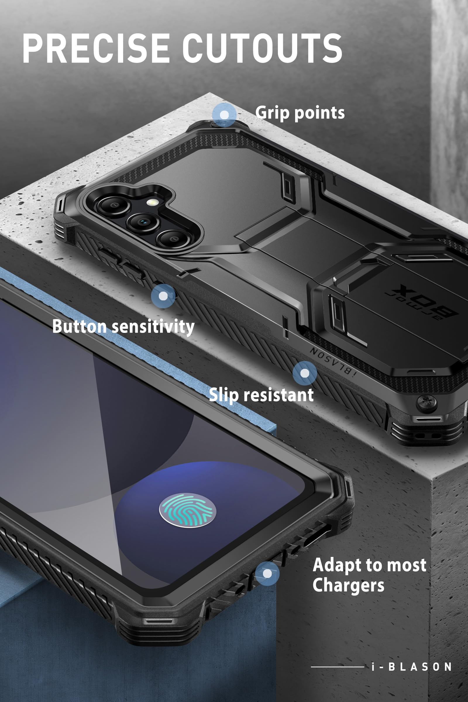 Foto 5 pulgar | Funda De Teléfono I-blason Armorbox Para Samsung Galaxy S24 Fe Negra - Venta Internacional.