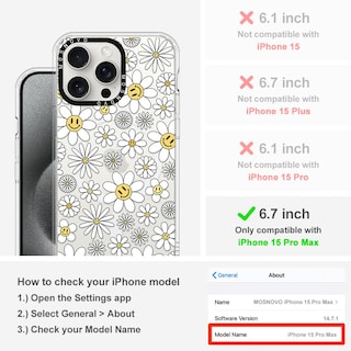 Foto 2 | Funda De Teléfono Mosnovo Compatible Con Iphone 15 Pro Max Clear - Venta Internacional.