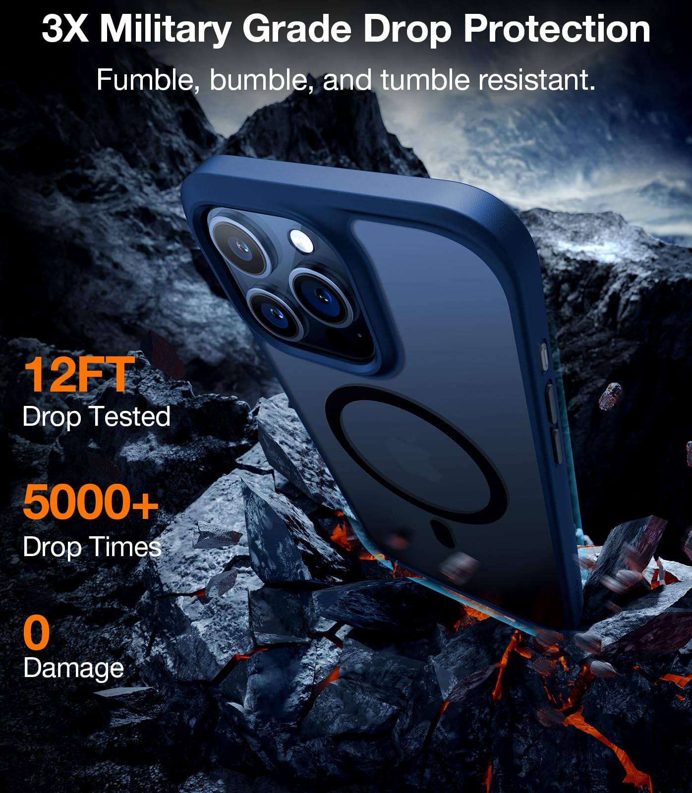 Foto 4 pulgar | Funda De Teléfono Torras Magnética A Prueba De Golpes Para Iphone 15 Pro Azul - Venta Internacional.