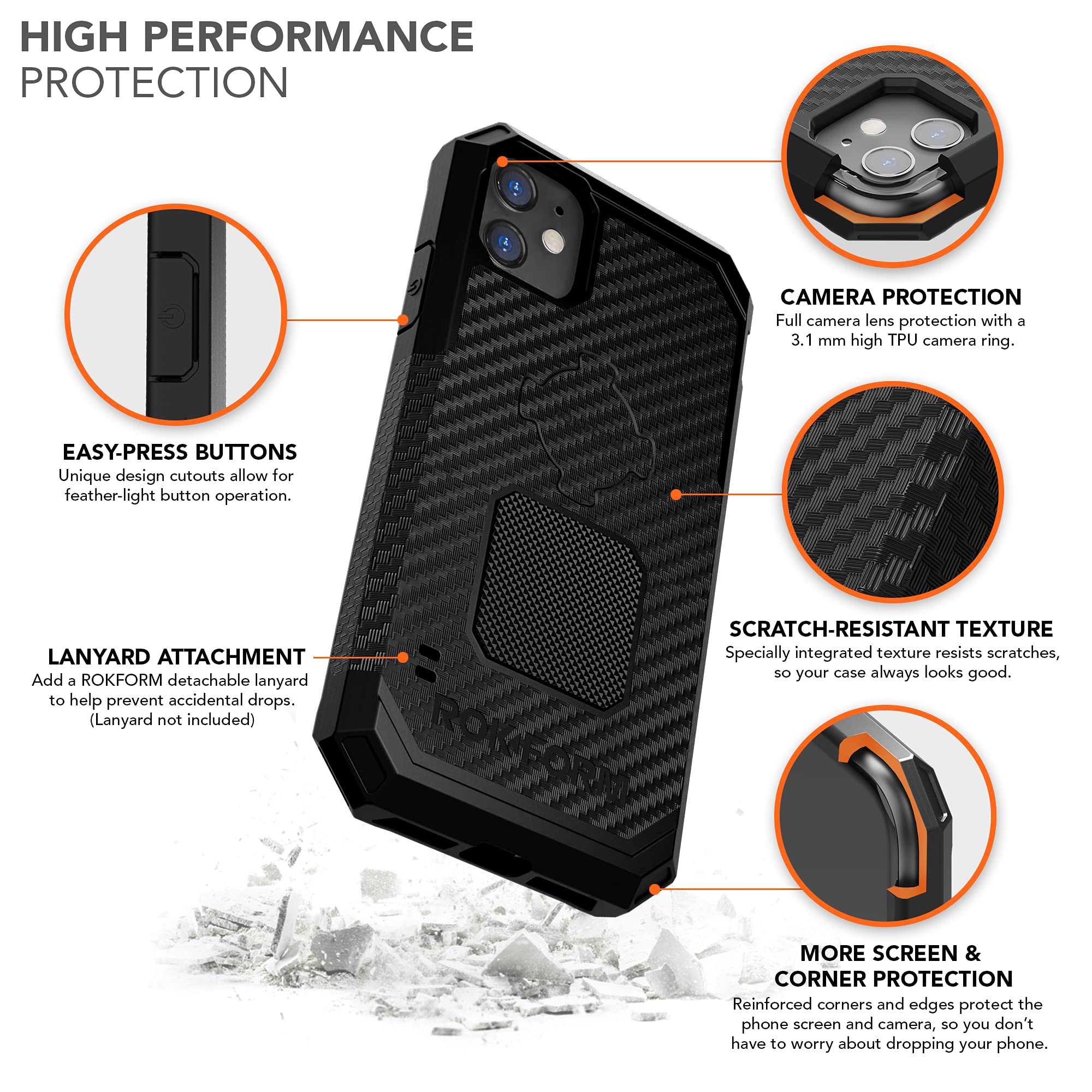 Foto 3 pulgar | Funda Magnética Rokform Rugged Series Para Iphone 11, Negra - Venta Internacional.