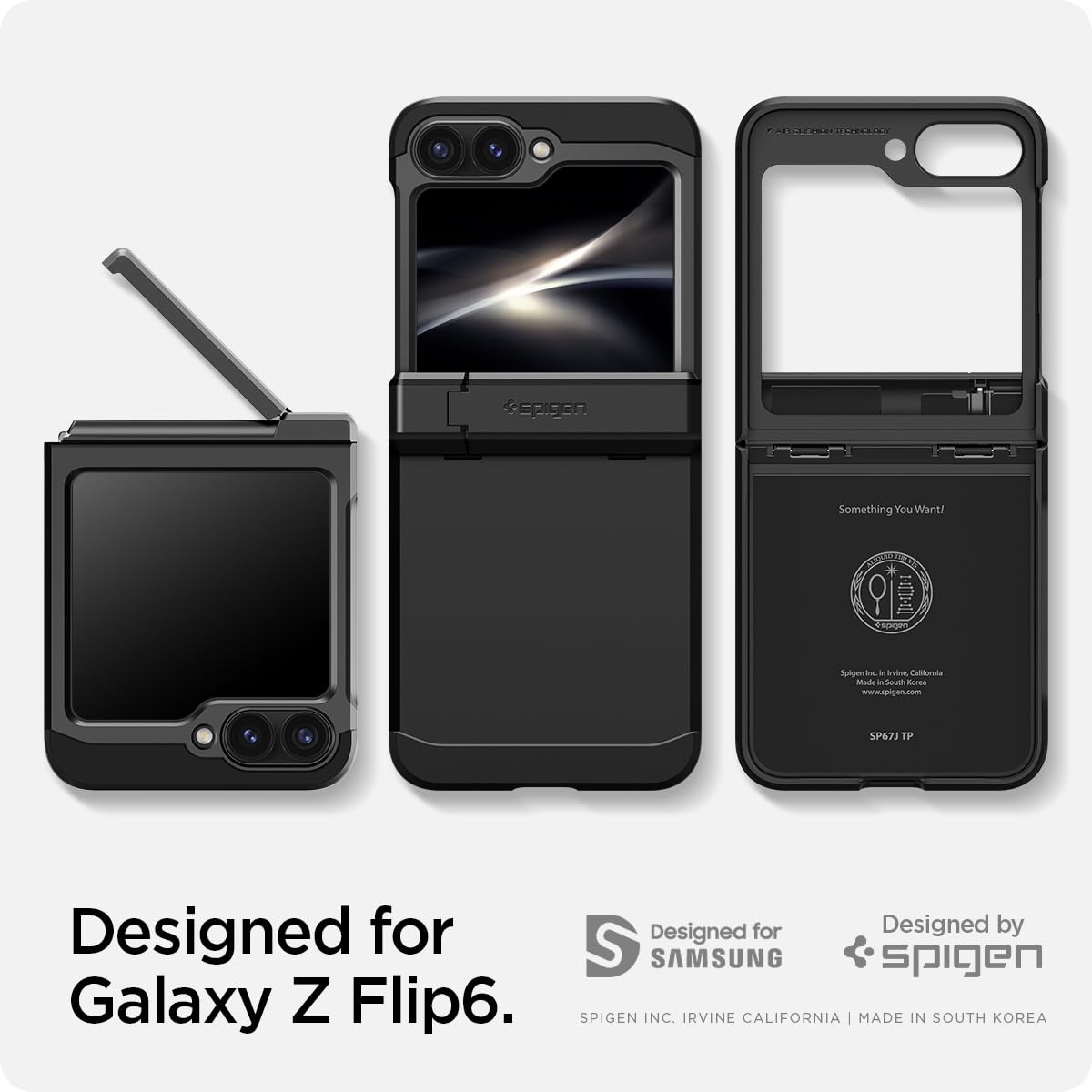 Foto 3 pulgar | Funda Spigen Tough Armor Pro Para Galaxy Z Flip 6 Con Soporte - Venta Internacional.