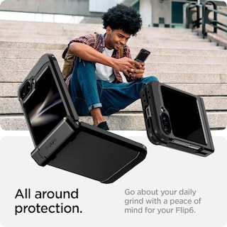 Foto 3 | Funda Spigen Tough Armor Pro Para Galaxy Z Flip 6 Con Soporte - Venta Internacional.