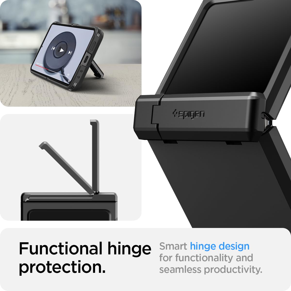 Foto 6 pulgar | Funda Spigen Tough Armor Pro Para Galaxy Z Flip 6 Con Soporte - Venta Internacional.