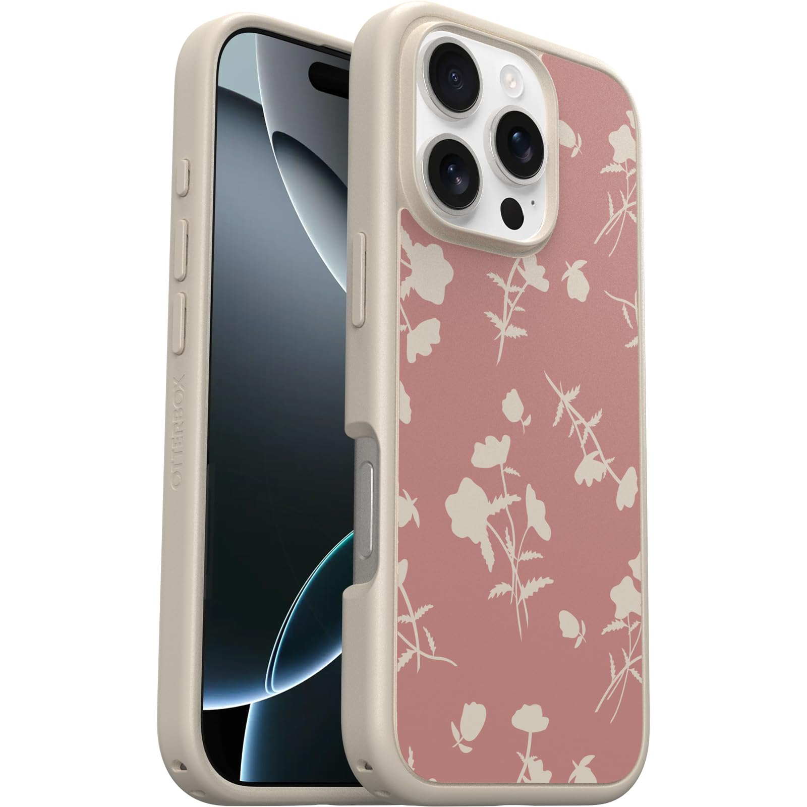 Foto 4 pulgar | Funda Otterbox Para Iphone 16 Pro, Serie Symmetry, Pétalos Rosas - Venta Internacional.