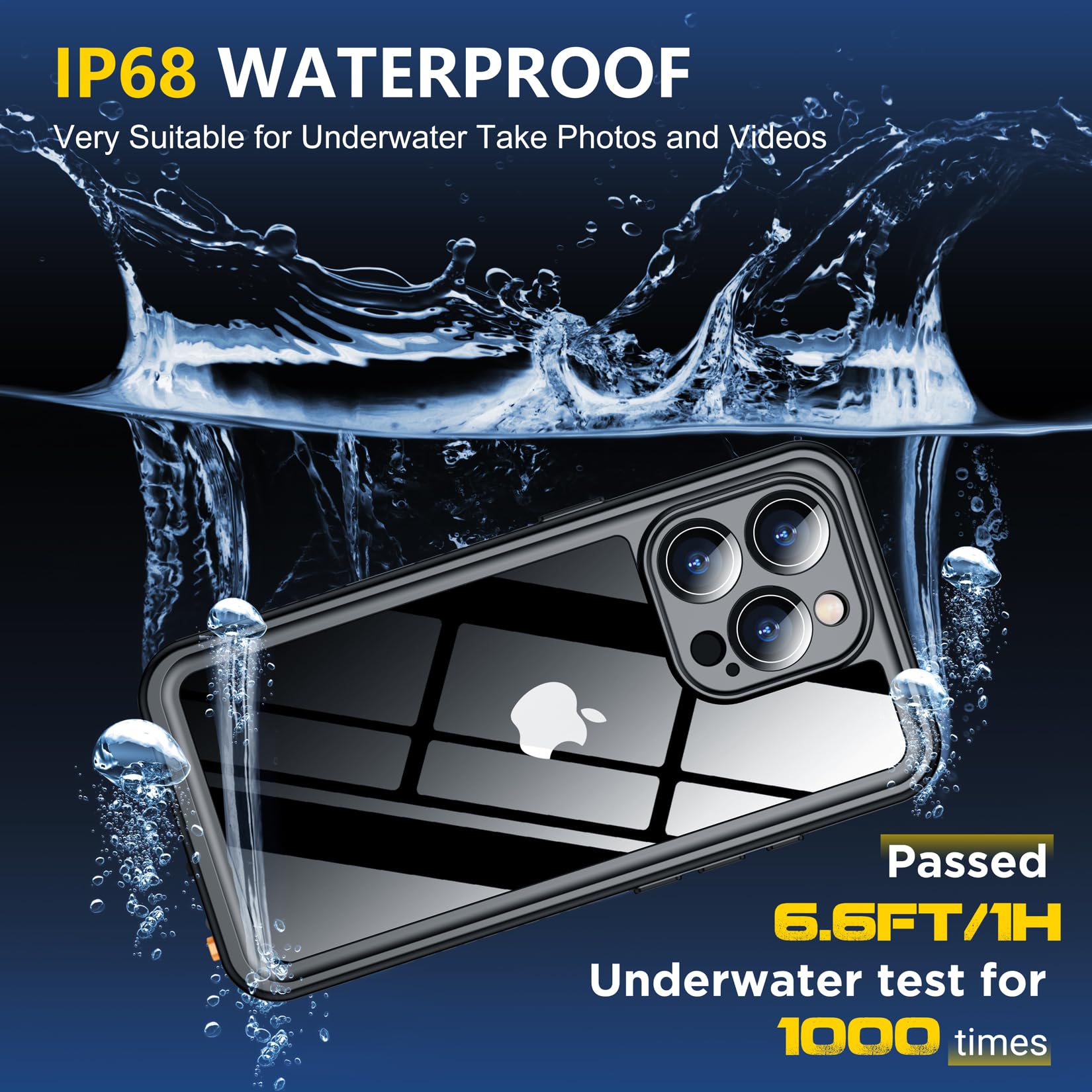 Foto 4 pulgar | Funda De Teléfono Spidercase Impermeable Para Iphone 16 Pro Negra - Venta Internacional.