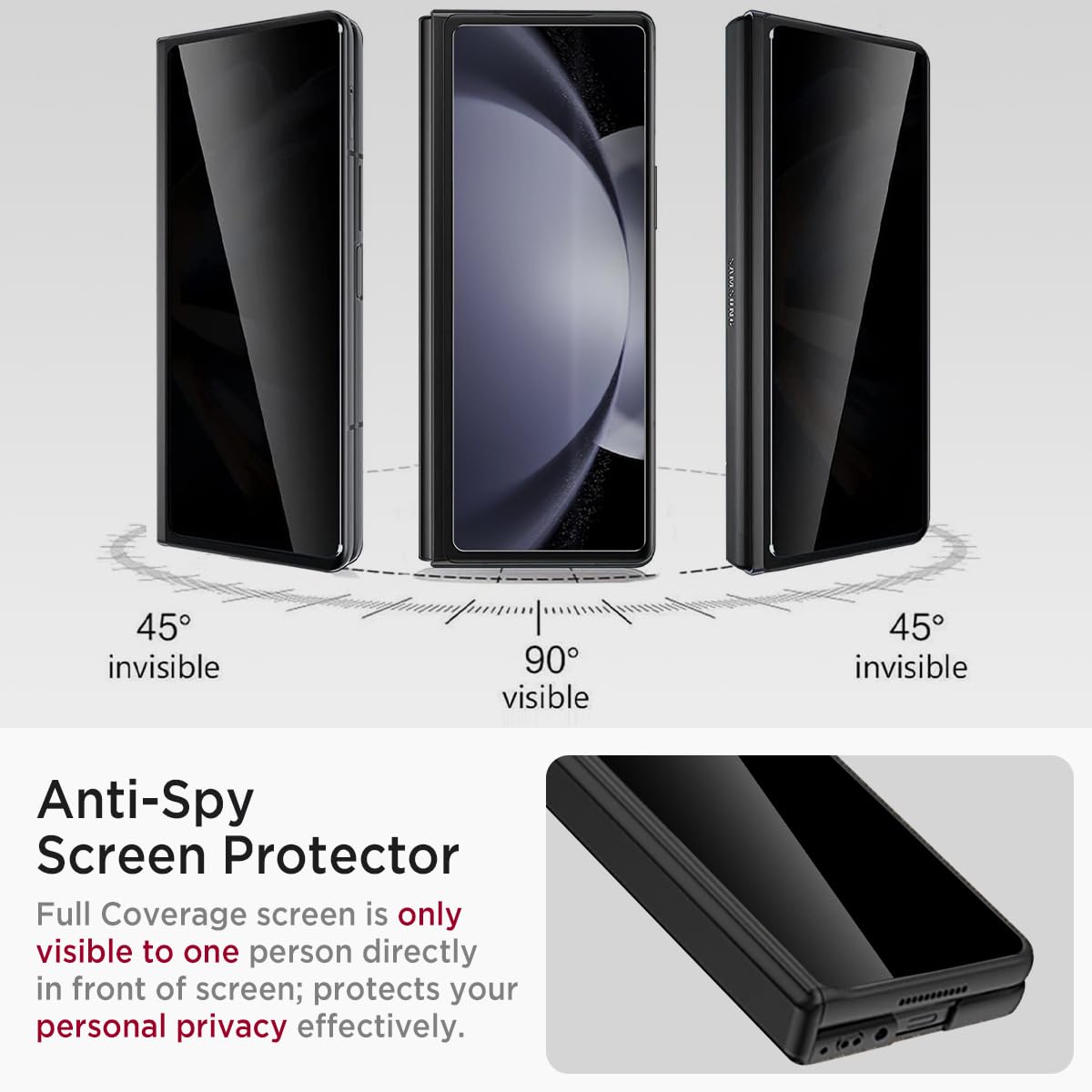 Foto 4 pulgar | Funda Protectora Miimall Para Samsung Galaxy Z Fold 5 Negra - Venta Internacional.