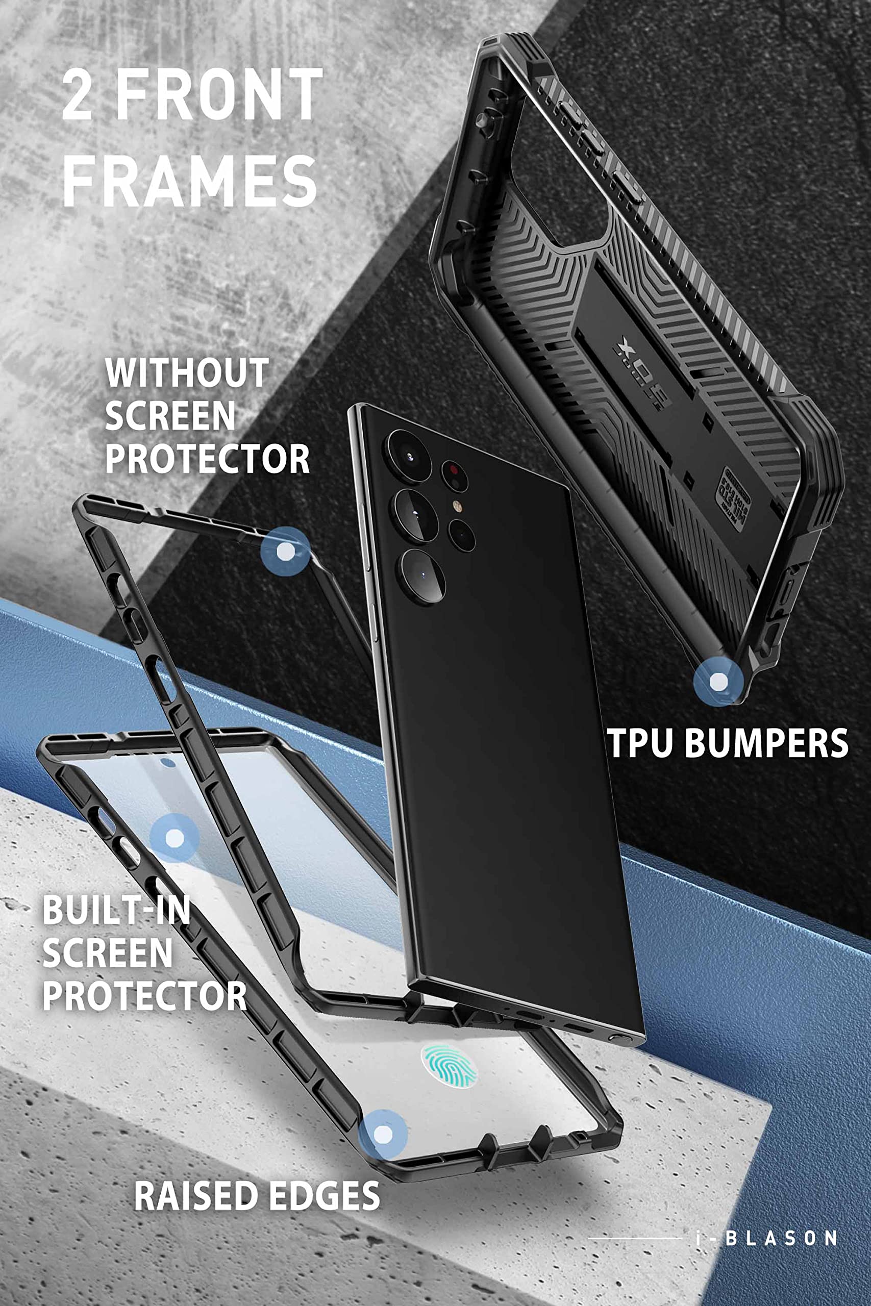 Foto 3 pulgar | Funda De Teléfono I-blason Armorbox Con Soporte Para Samsung Galaxy S23 Ultra - Venta Internacional.