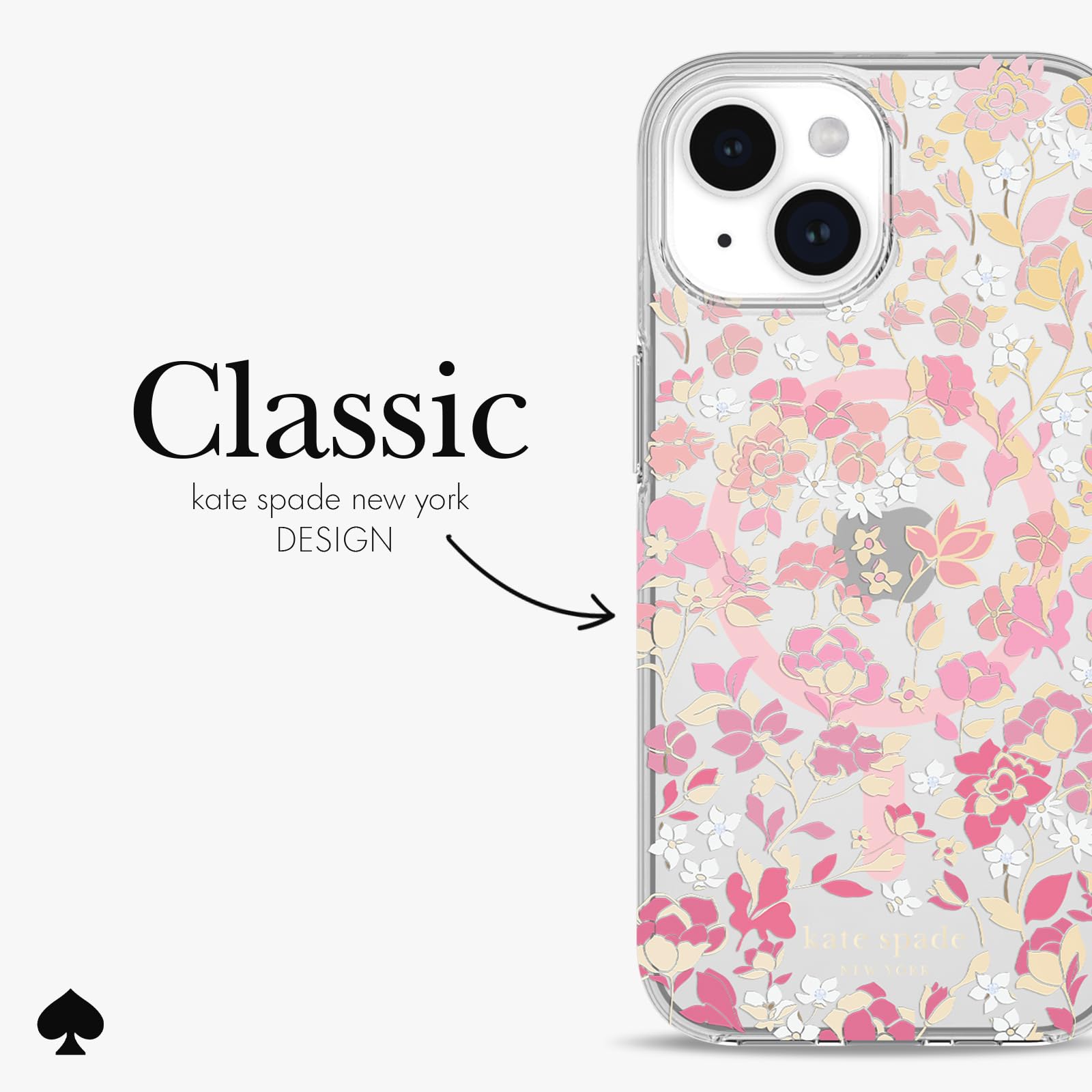 Foto 5 pulgar | Funda De Teléfono Kate Spade New York Flowerbed Pink Ombre Para Iphone 15/14/13 Con Magsafe - Venta Internacional.