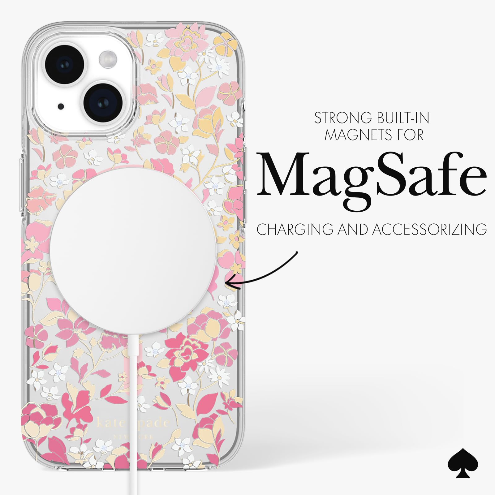 Foto 6 pulgar | Funda De Teléfono Kate Spade New York Flowerbed Pink Ombre Para Iphone 15/14/13 Con Magsafe - Venta Internacional.