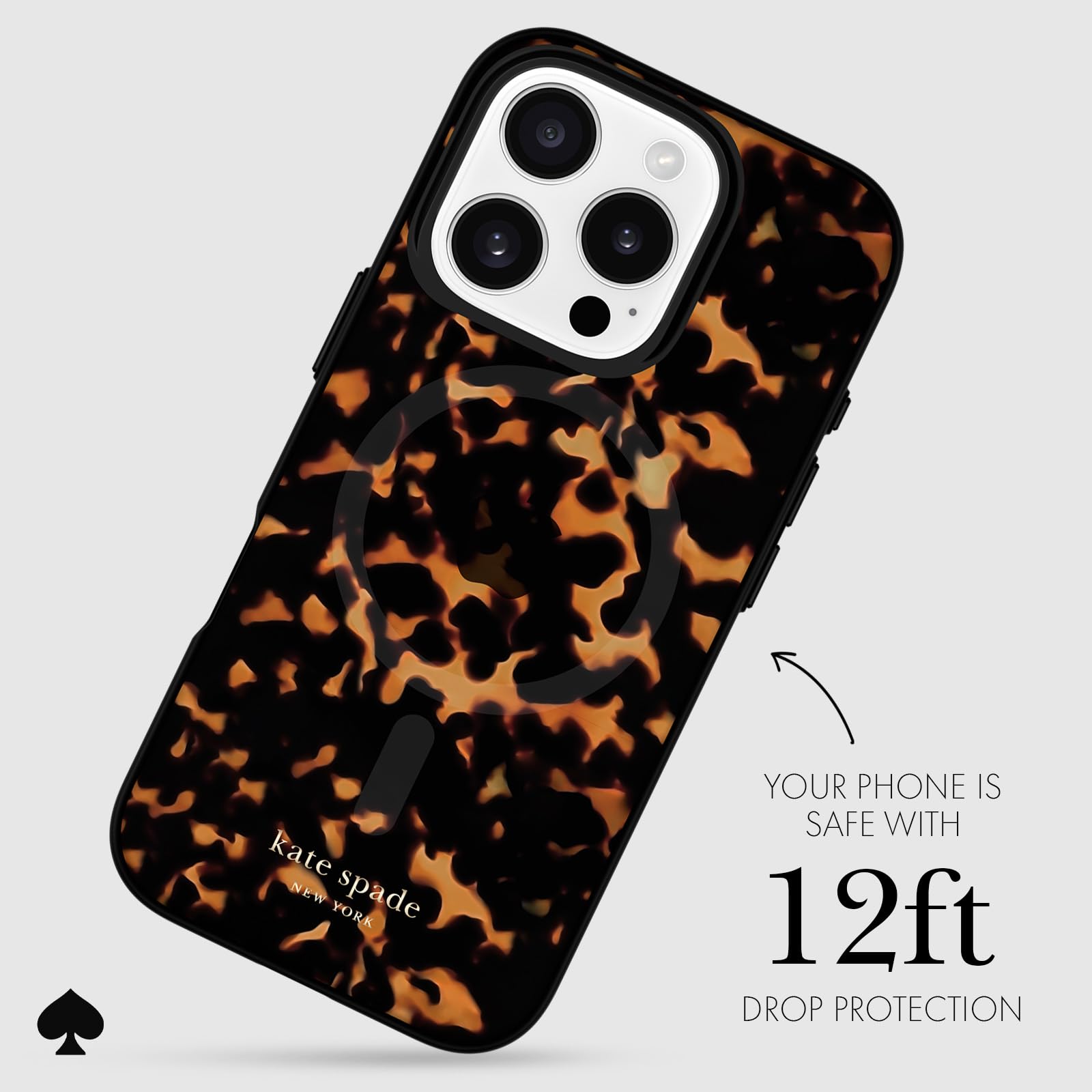 Foto 4 pulgar | Funda De Teléfono Kate Spade New York Para Iphone 16 Pro Tortoise - Venta Internacional.