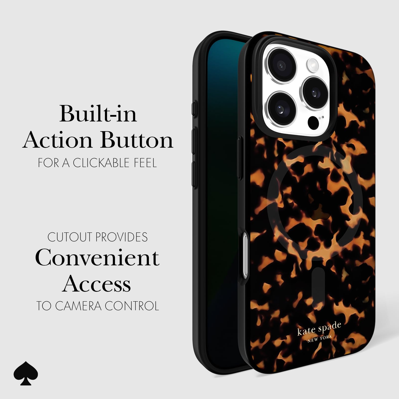 Foto 5 pulgar | Funda De Teléfono Kate Spade New York Para Iphone 16 Pro Tortoise - Venta Internacional.