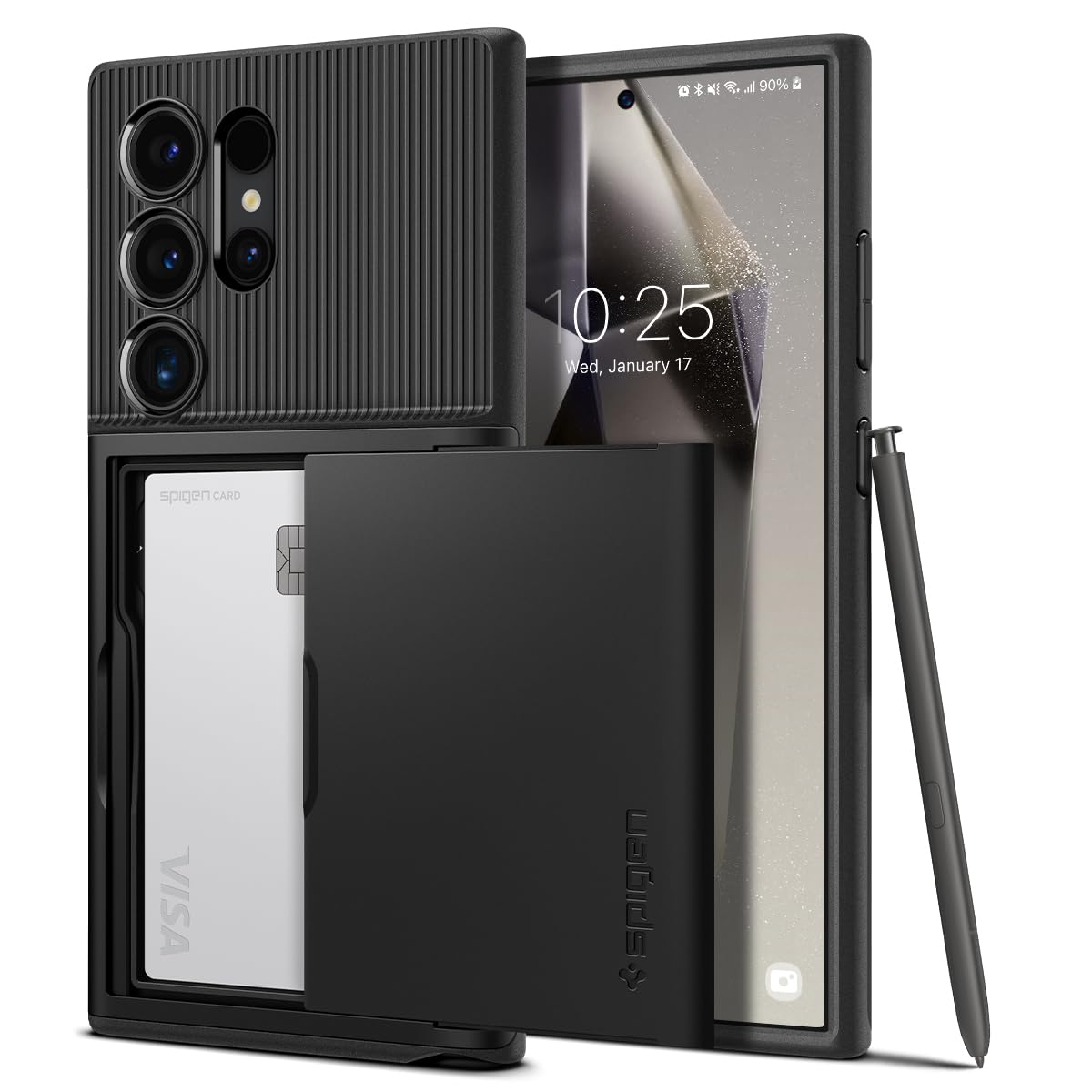 Funda Spigen Slim Armor Cs Para Galaxy S24 Ultra, Color Negro - Venta Internacional.