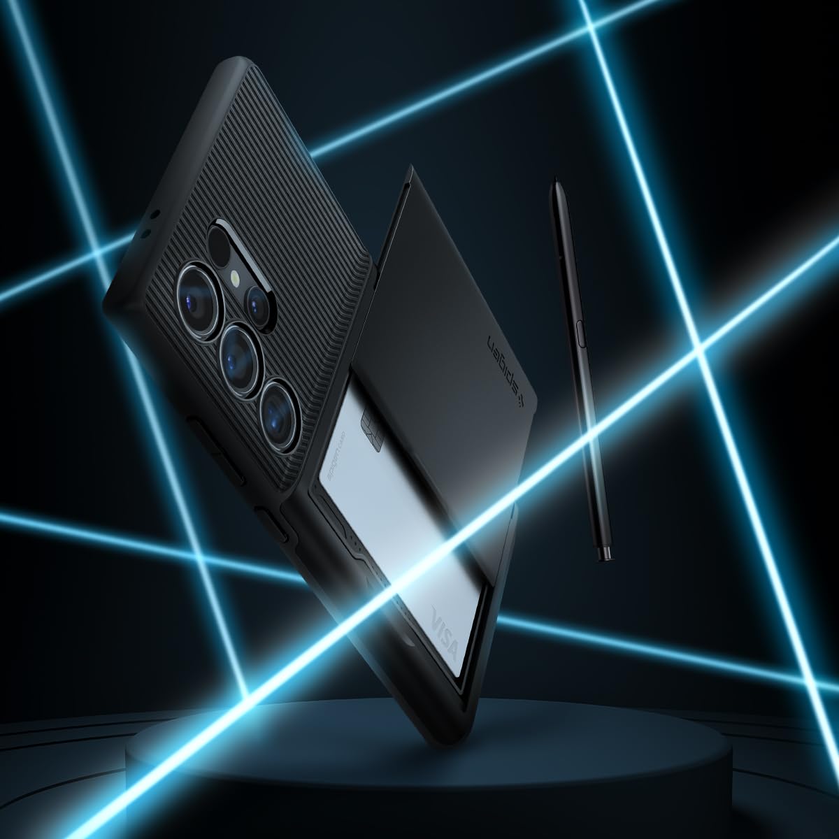 Foto 4 pulgar | Funda Spigen Slim Armor Cs Para Galaxy S24 Ultra, Color Negro - Venta Internacional.