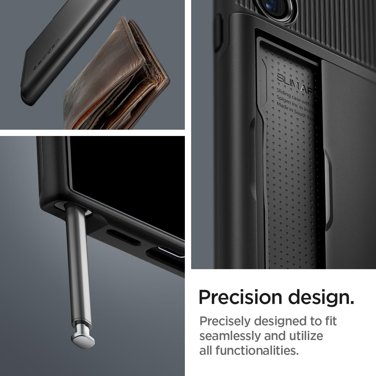 Foto 7 pulgar | Funda Spigen Slim Armor Cs Para Galaxy S24 Ultra, Color Negro - Venta Internacional.