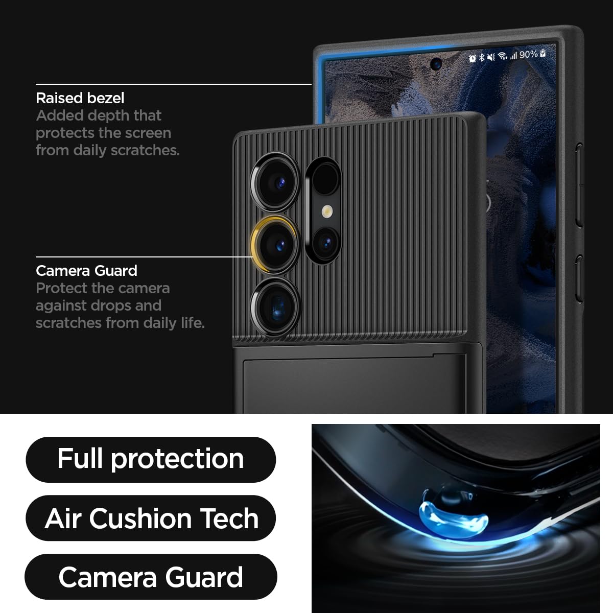 Foto 7 | Funda Spigen Slim Armor Cs Para Galaxy S24 Ultra, Color Negro - Venta Internacional.