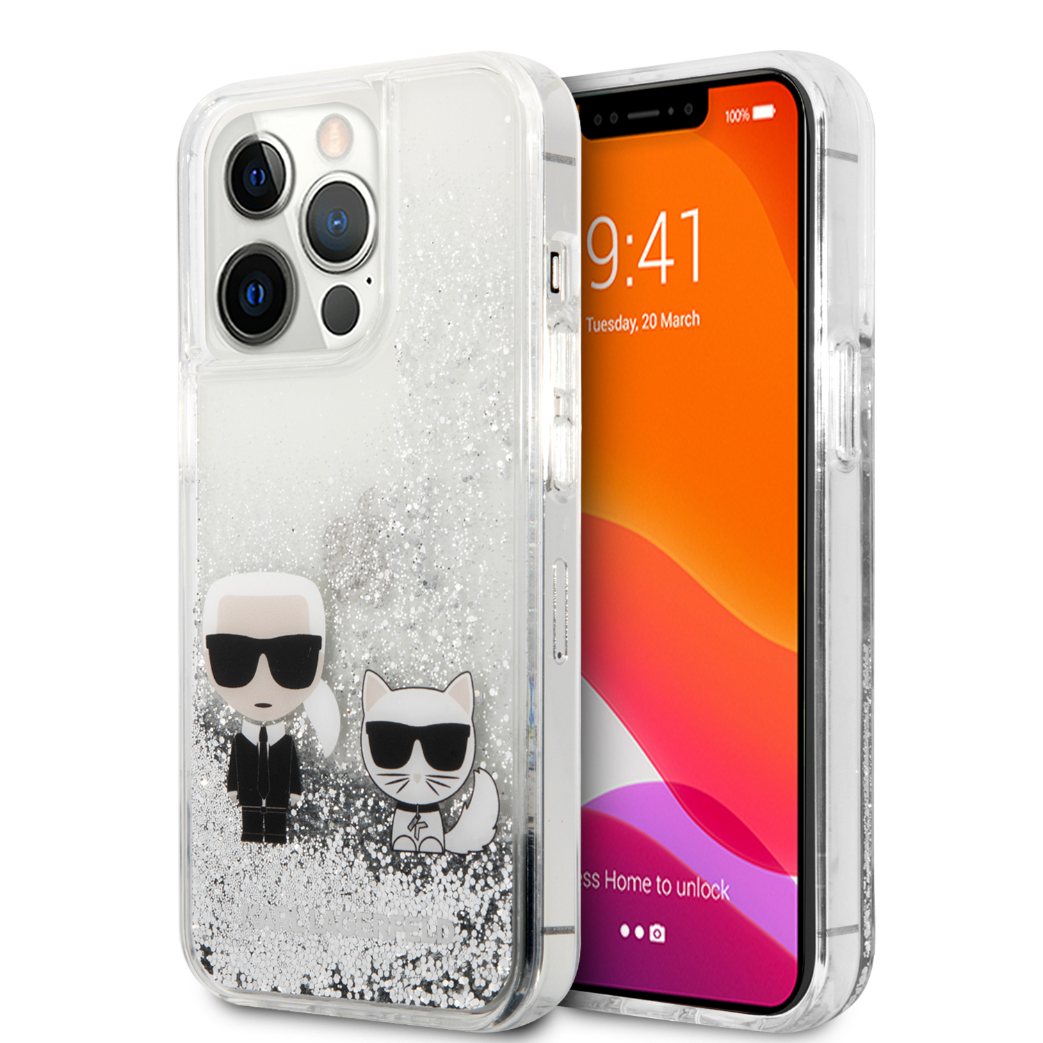 Funda Karl Glitter Líquido Para Iphone 13 Pro Max