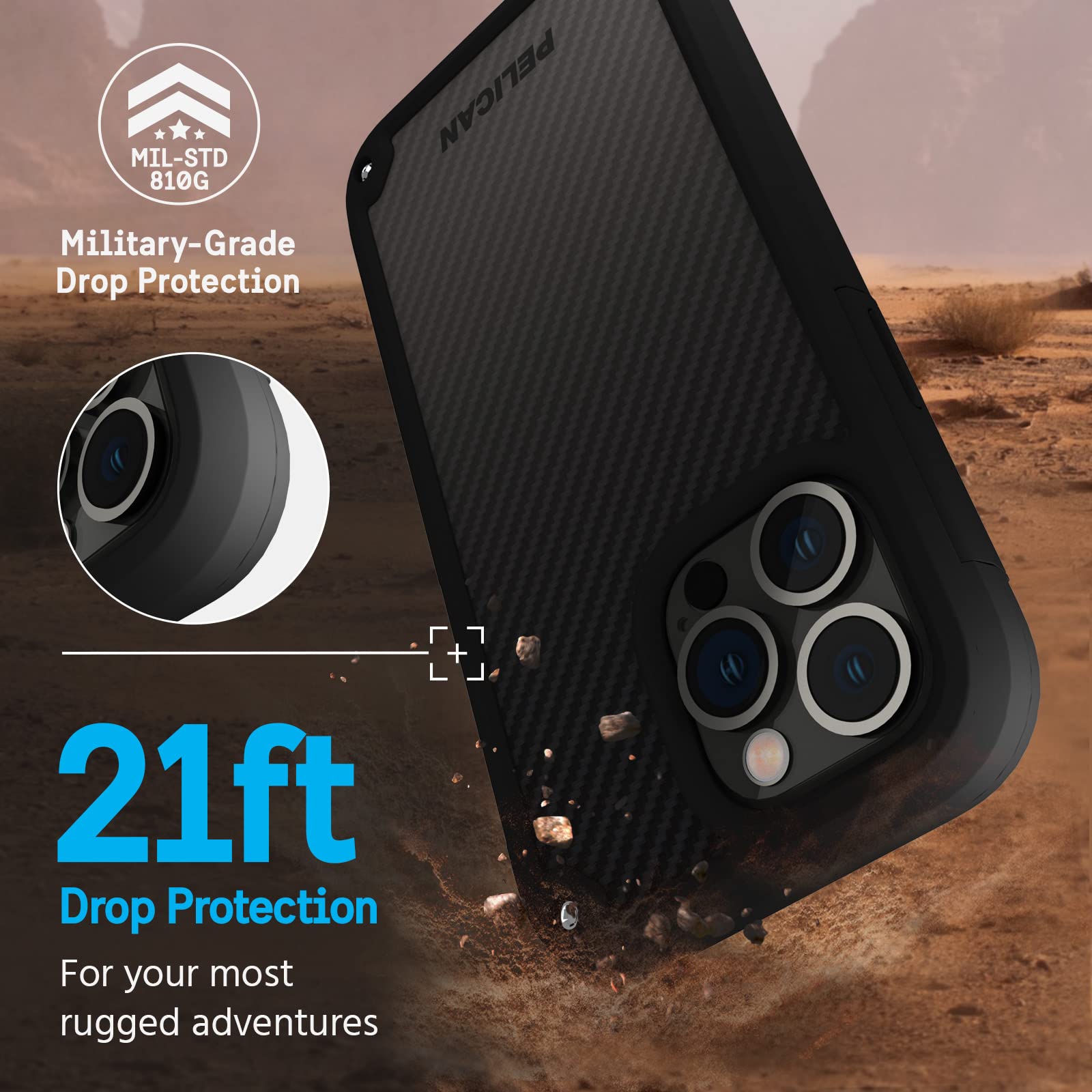 Foto 3 pulgar | Funda De Teléfono De La Serie Pelican Shield Para Iphone 13 Pro Max/12 Pro Max - Venta Internacional.