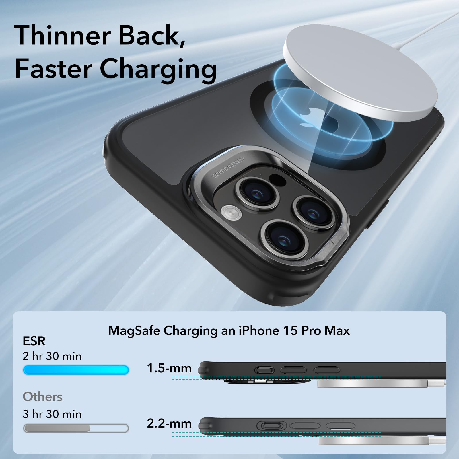 Foto 5 pulgar | Funda De Teléfono Esr Para Iphone 15 Pro Max Con Magsafe Clear Black - Venta Internacional.