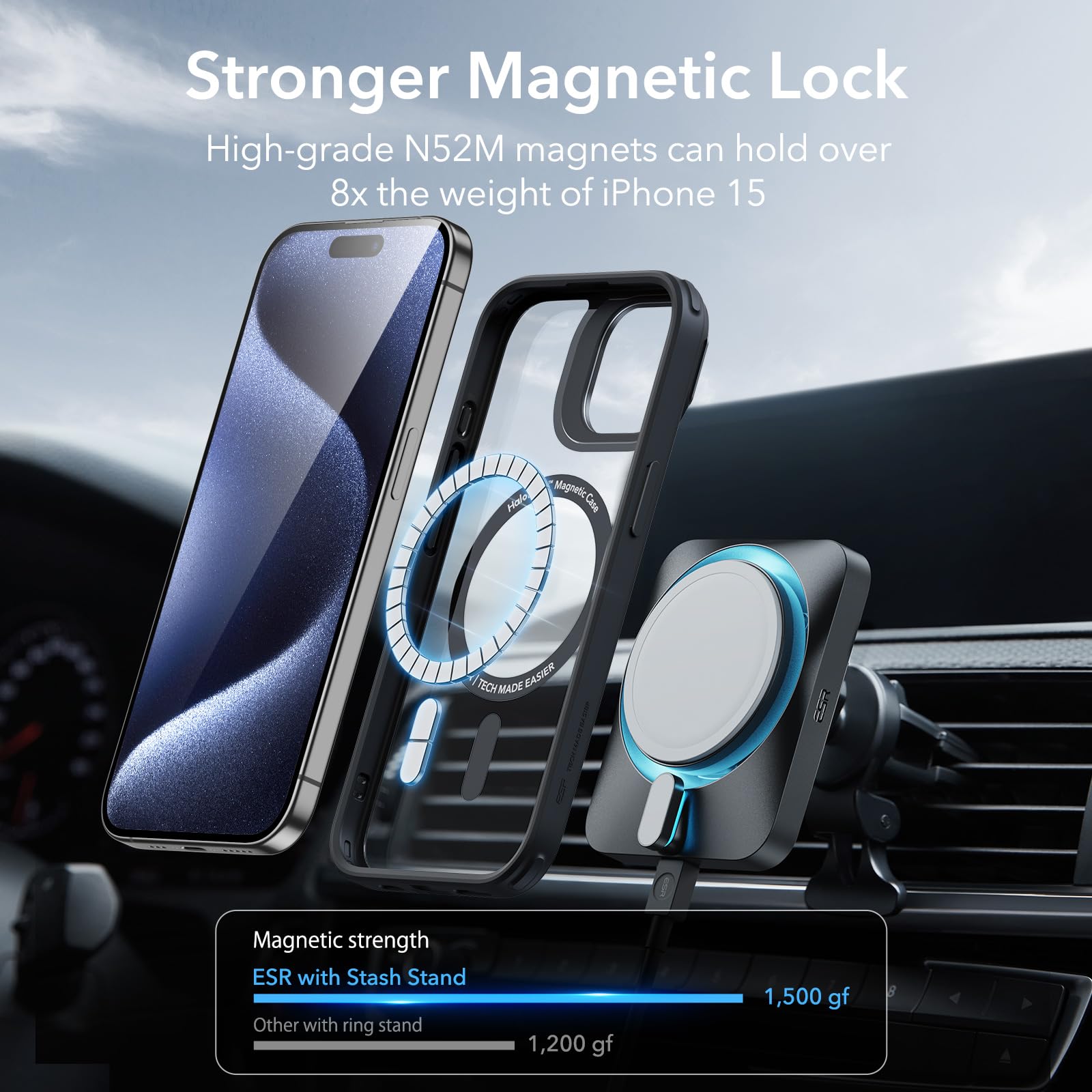 Foto 6 pulgar | Funda De Teléfono Esr Para Iphone 15 Pro Max Con Magsafe Clear Black - Venta Internacional.