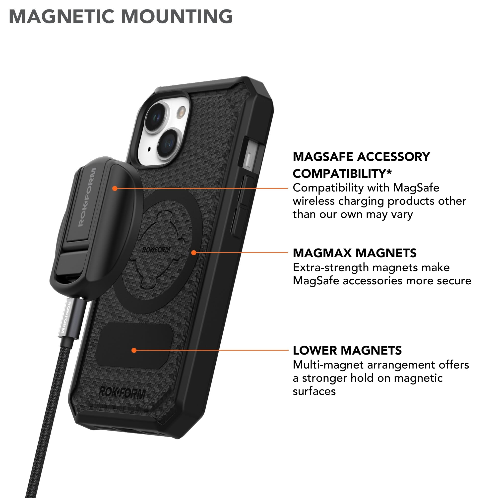 Foto 6 pulgar | Funda Magnética Rokform Rugged Series Para Iphone 15, Negra - Venta Internacional.