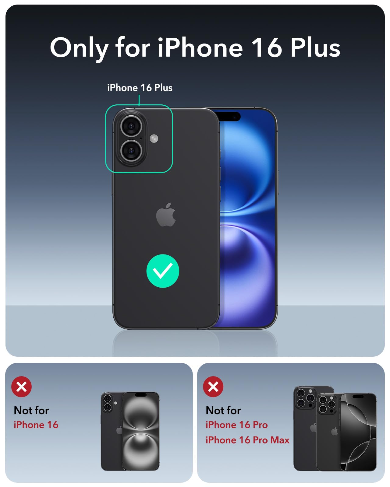 Foto 3 pulgar | Funda De Teléfono Esr Para Iphone 16 Plus Con Soporte De 23 M, Protección Contra Caídas - Venta Internacional.