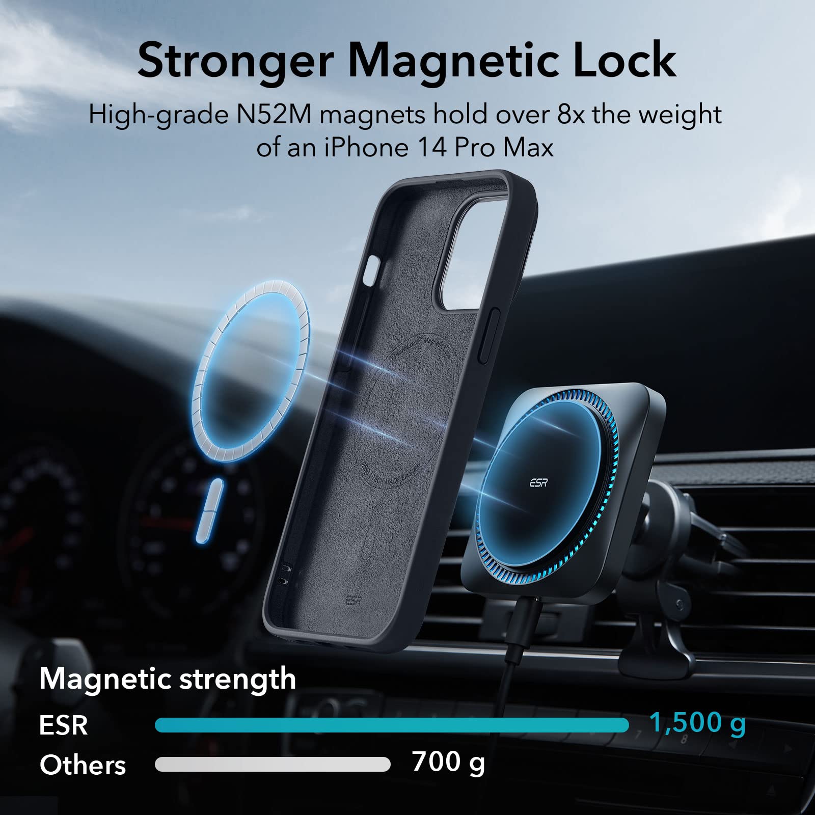 Foto 3 | Funda De Teléfono Esr Para Iphone 14 Pro Max Con Magsafe Black - Venta Internacional.