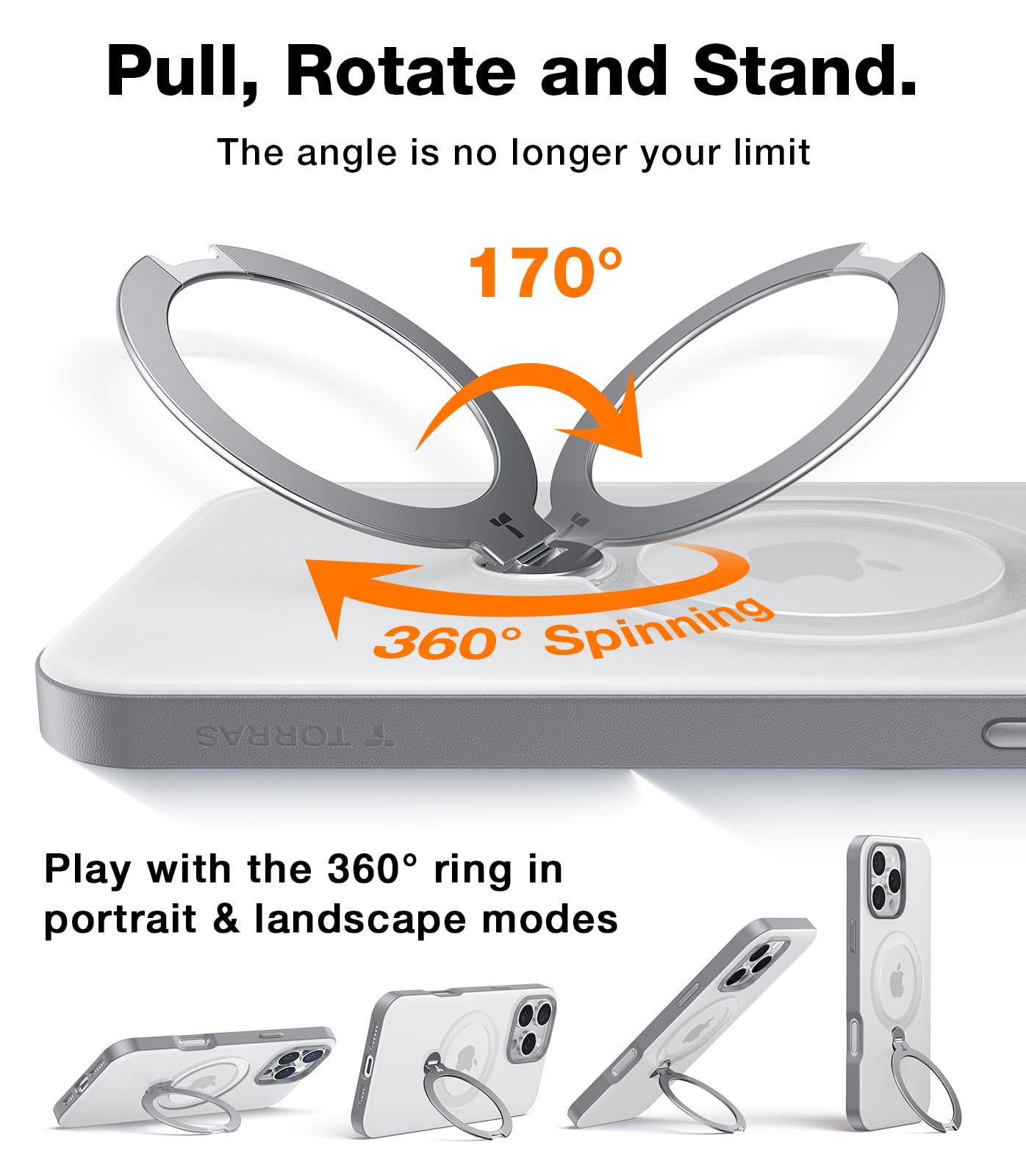 Foto 4 pulgar | Funda Para Teléfono Torras 360° Con Soporte Magnético Para Iphone 16 Pro Max - Venta Internacional.