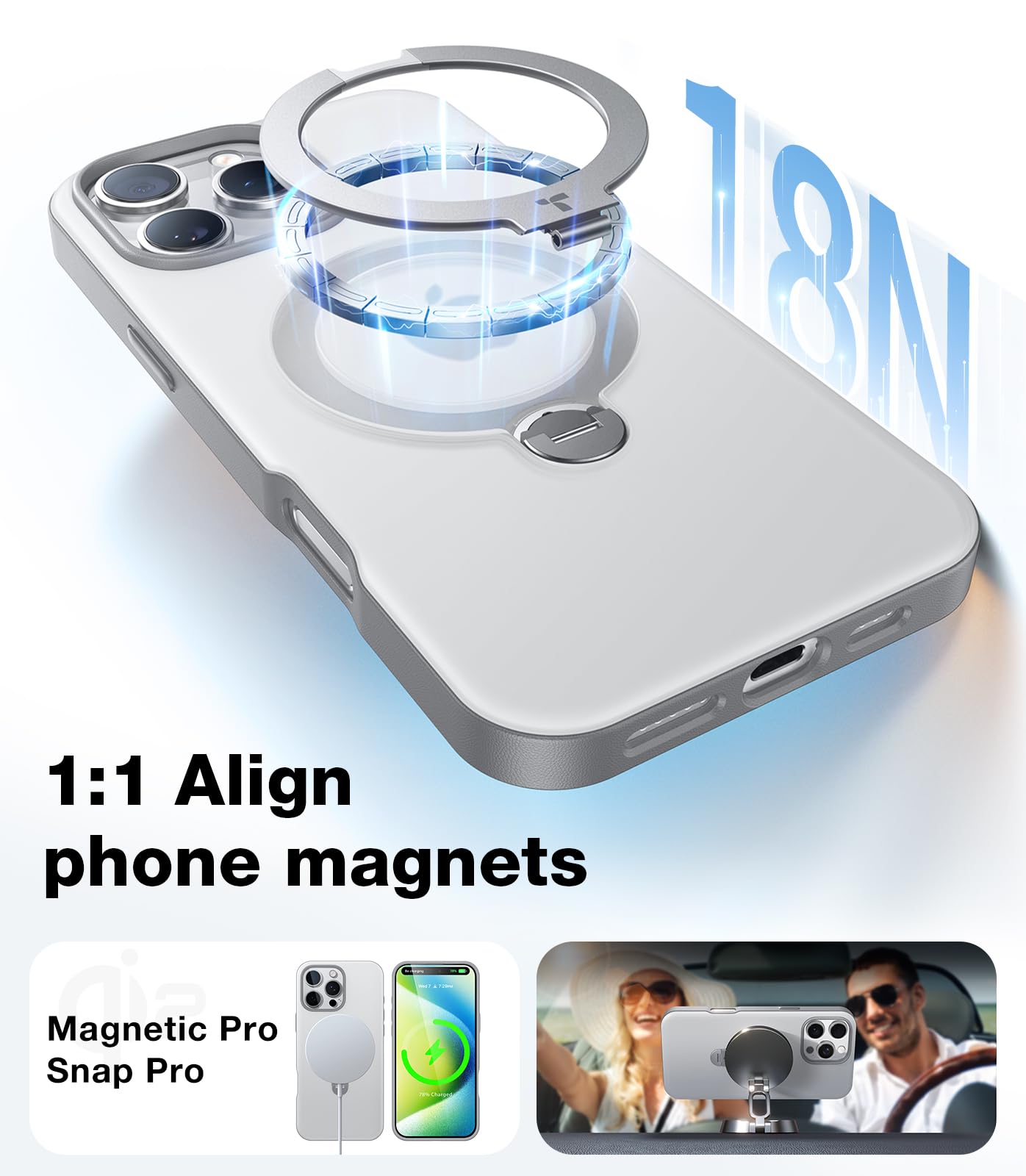 Foto 5 pulgar | Funda Para Teléfono Torras 360° Con Soporte Magnético Para Iphone 16 Pro Max - Venta Internacional.