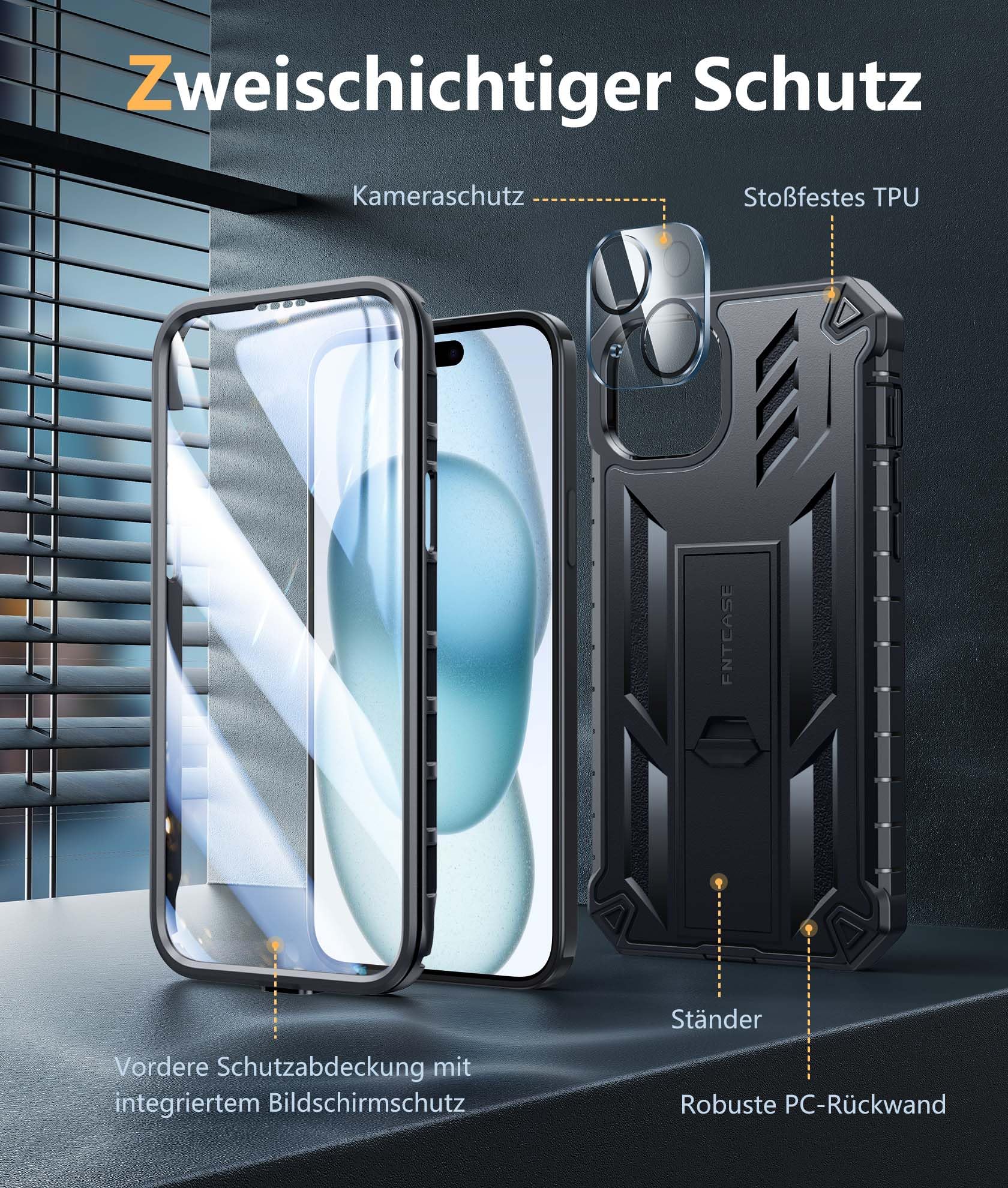 Foto 6 pulgar | Funda Para Teléfono Fntcase, Resistente, De Grado Militar, Para Iphone 15 Plus De 6.7 Pulgadas - Venta Internacional.