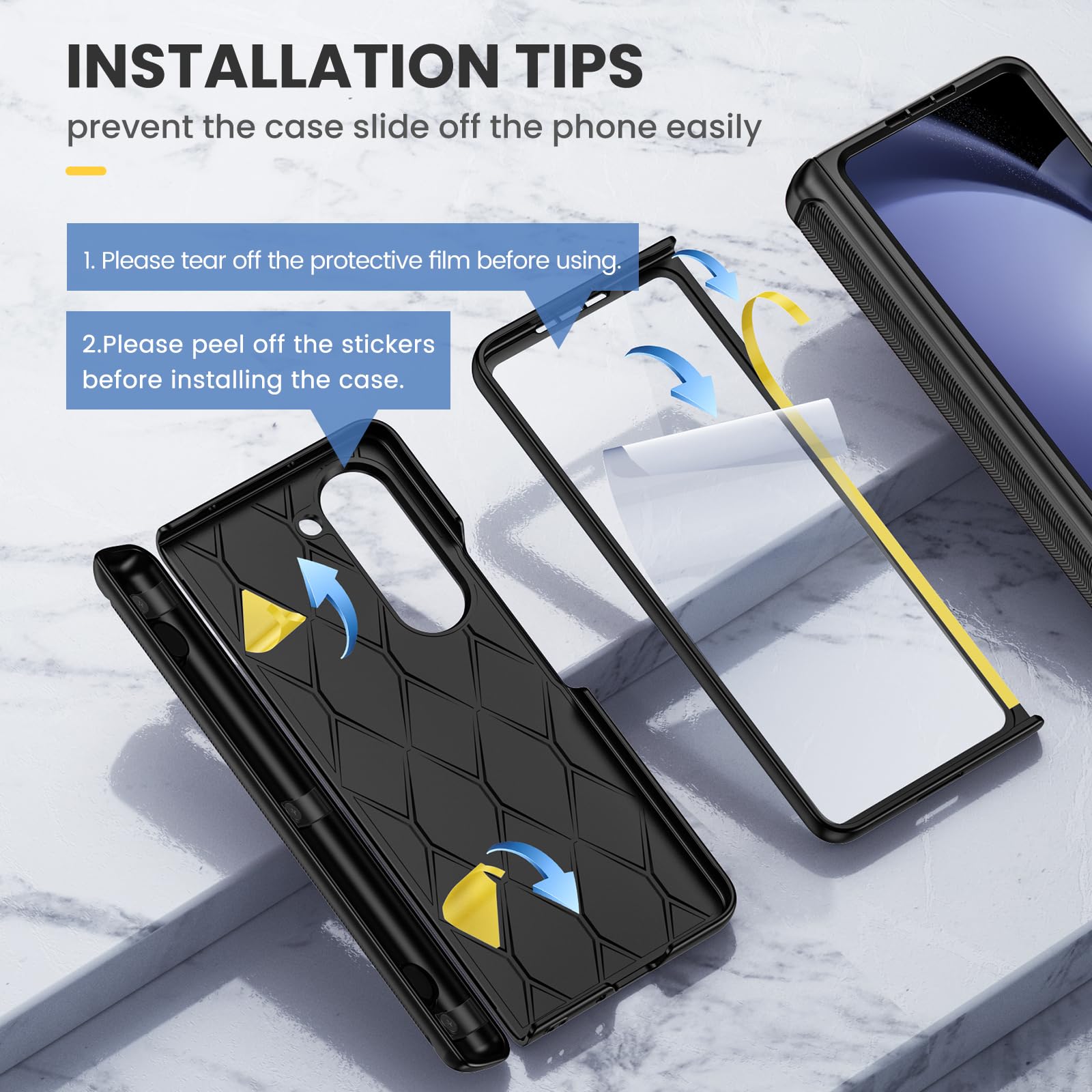 Foto 3 pulgar | Funda Ruky Para Samsung Galaxy Z Fold 5 Con Soporte De Fibra De Carbono - Venta Internacional.