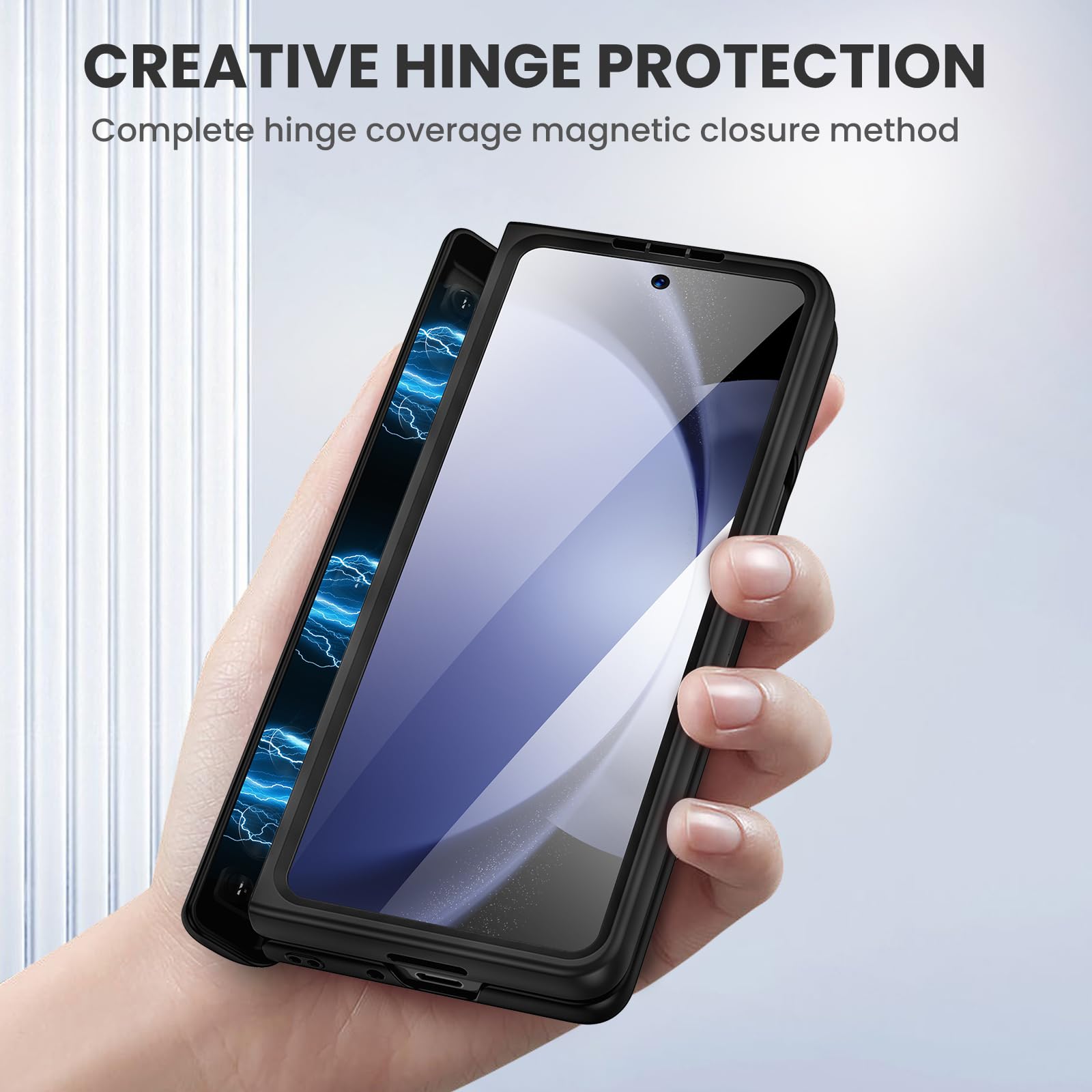 Foto 4 pulgar | Funda Ruky Para Samsung Galaxy Z Fold 5 Con Soporte De Fibra De Carbono - Venta Internacional.