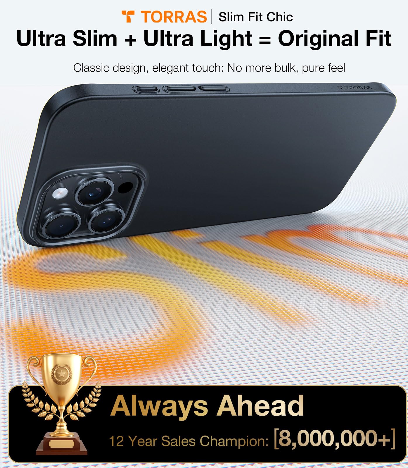 Foto 4 pulgar | Funda De Teléfono Torras Slim Fit Para Iphone 16 Pro Max Negra - Venta Internacional.