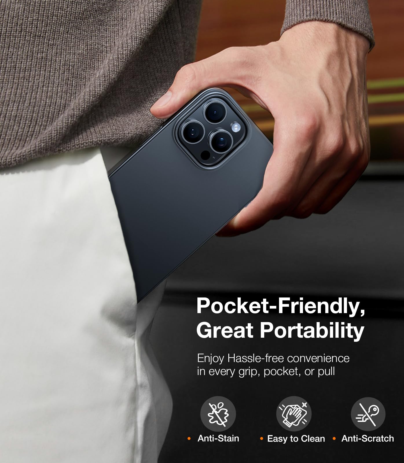 Foto 7 pulgar | Funda De Teléfono Torras Slim Fit Para Iphone 16 Pro Max Negra - Venta Internacional.