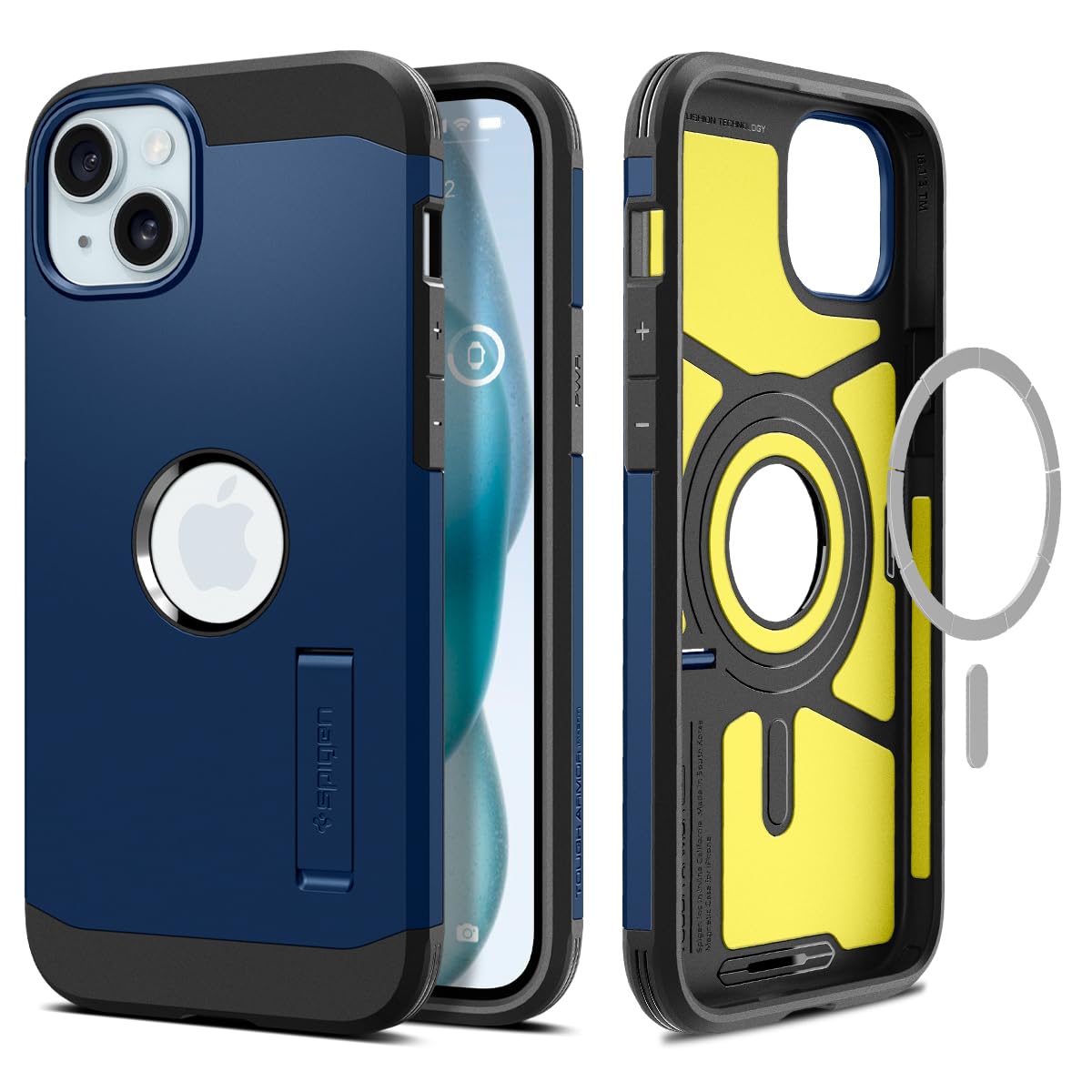 Foto 2 pulgar | Funda Spigen Tough Armor Magfit Para Iphone 15, Color Azul Marino - Venta Internacional.