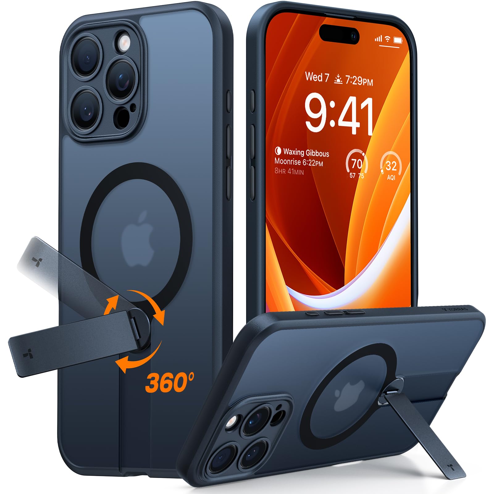 Funda De Teléfono Torras 360° Giratoria Con Soporte Para Iphone 14 Pro Max - Venta Internacional.