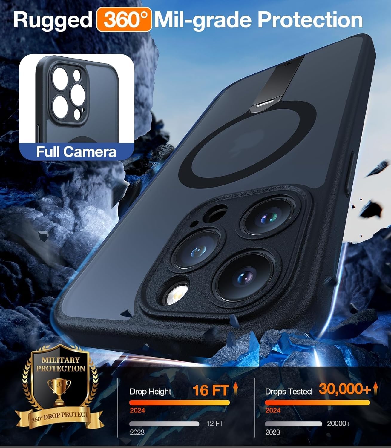 Foto 7 pulgar | Funda De Teléfono Torras 360° Giratoria Con Soporte Para Iphone 14 Pro Max - Venta Internacional.