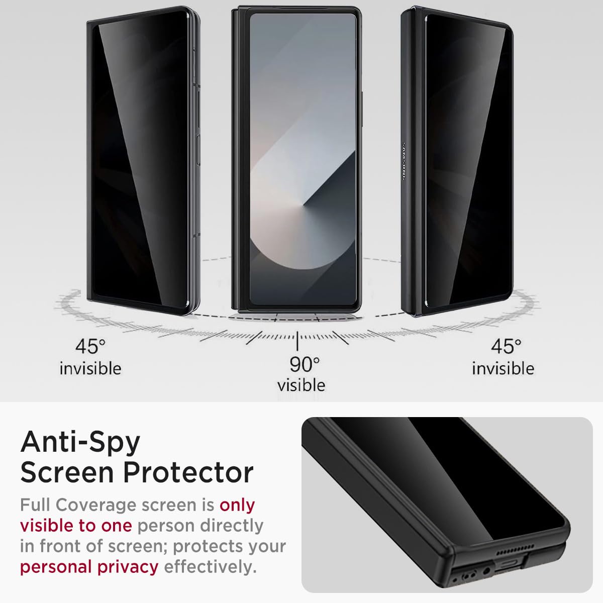 Foto 4 pulgar | Funda Miimall Para Samsung Galaxy Z Fold 6 Con Pantalla De Privacidad - Venta Internacional.
