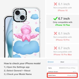 Foto 2 | Funda De Teléfono Mosnovo Para Iphone 15 Plus/iphone 14 Plus Rosa - Venta Internacional.