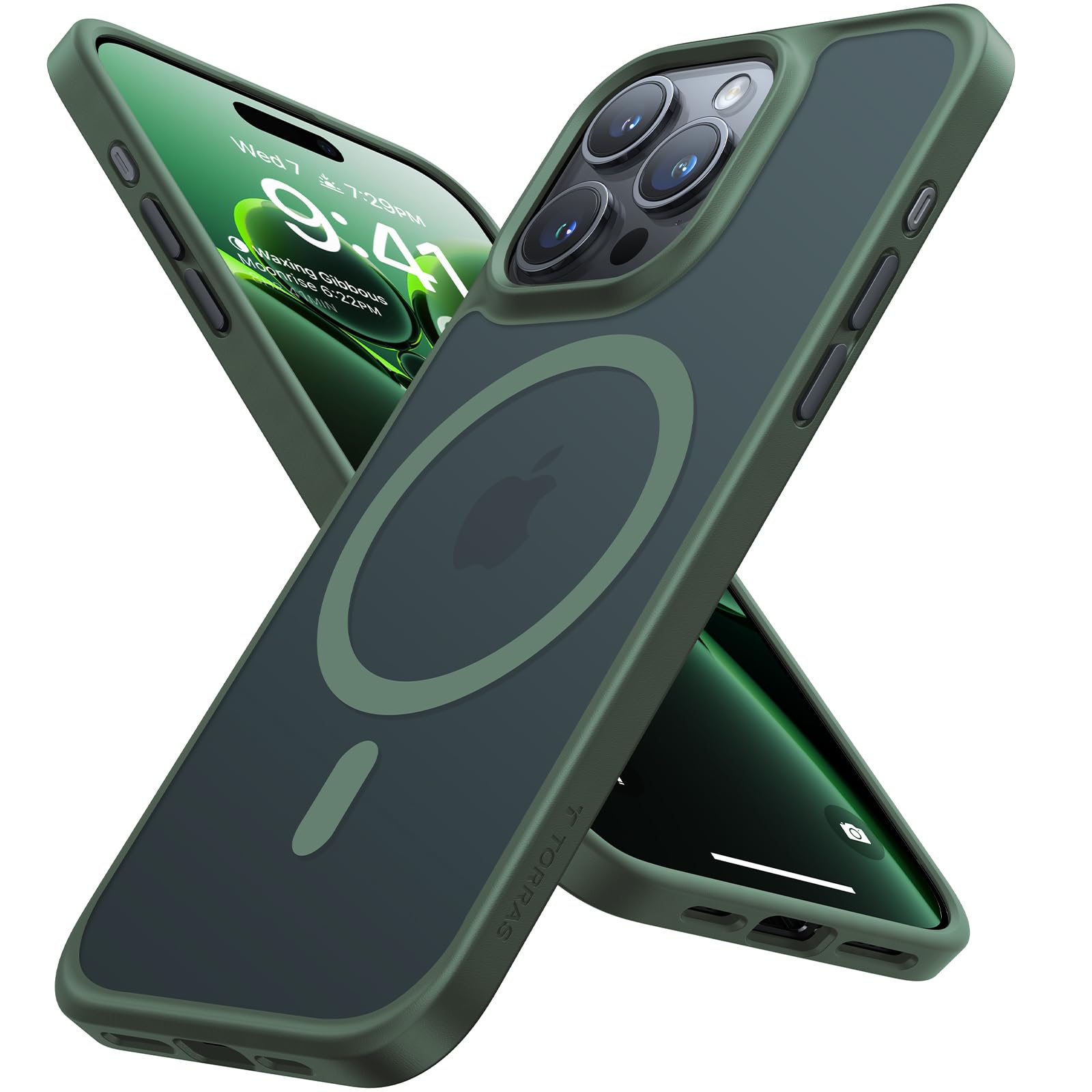 Foto 2 pulgar | Funda Magnética Torras A Prueba De Golpes Para Iphone 15 Pro, Color Verde - Venta Internacional.