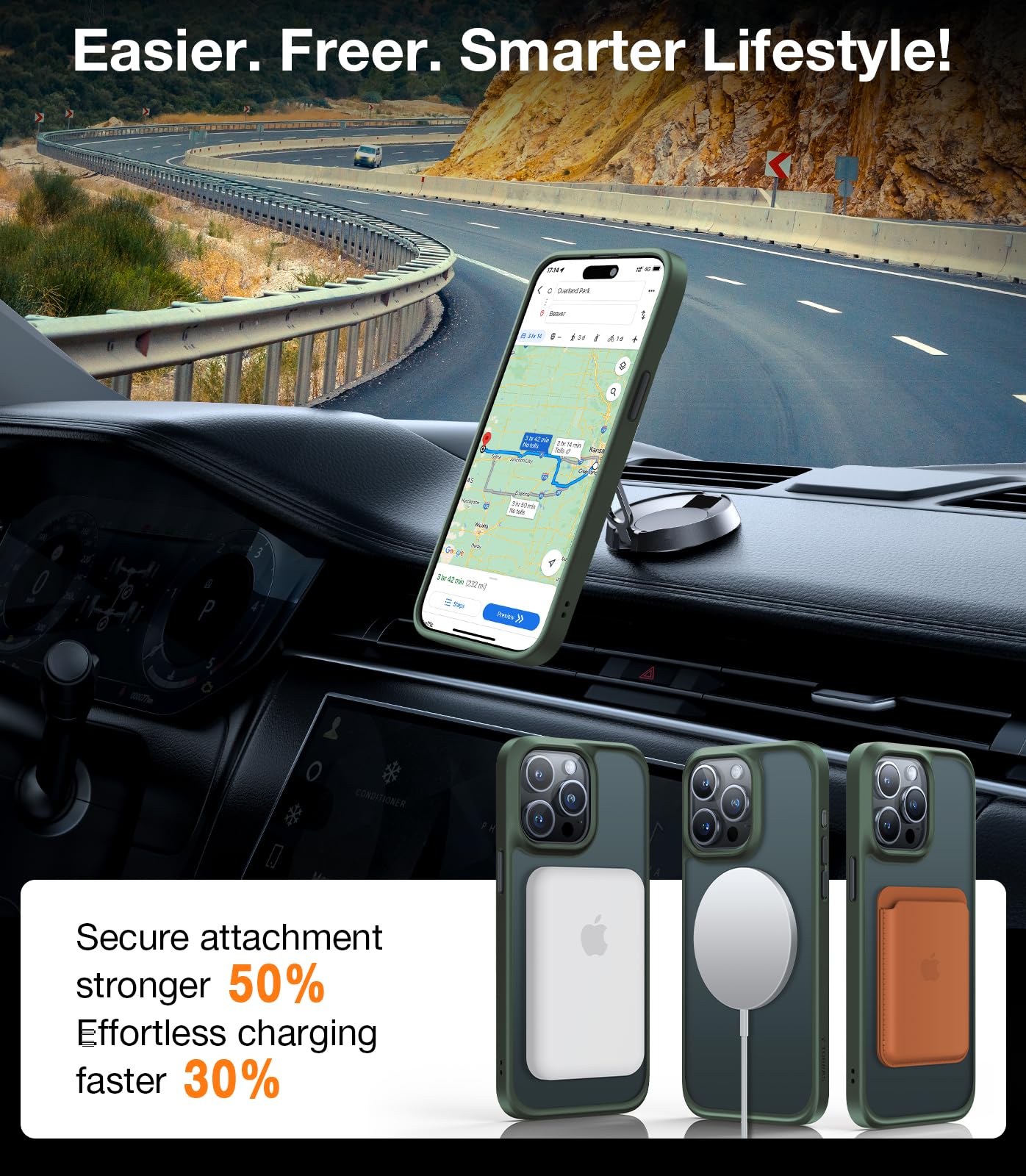 Foto 4 pulgar | Funda Magnética Torras A Prueba De Golpes Para Iphone 15 Pro, Color Verde - Venta Internacional.