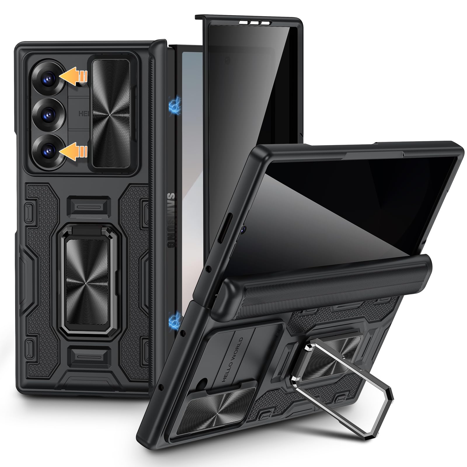 Foto 2 pulgar | Funda Vego Para Samsung Galaxy Z Fold 6 Con Pantalla De Privacidad Negra - Venta Internacional.