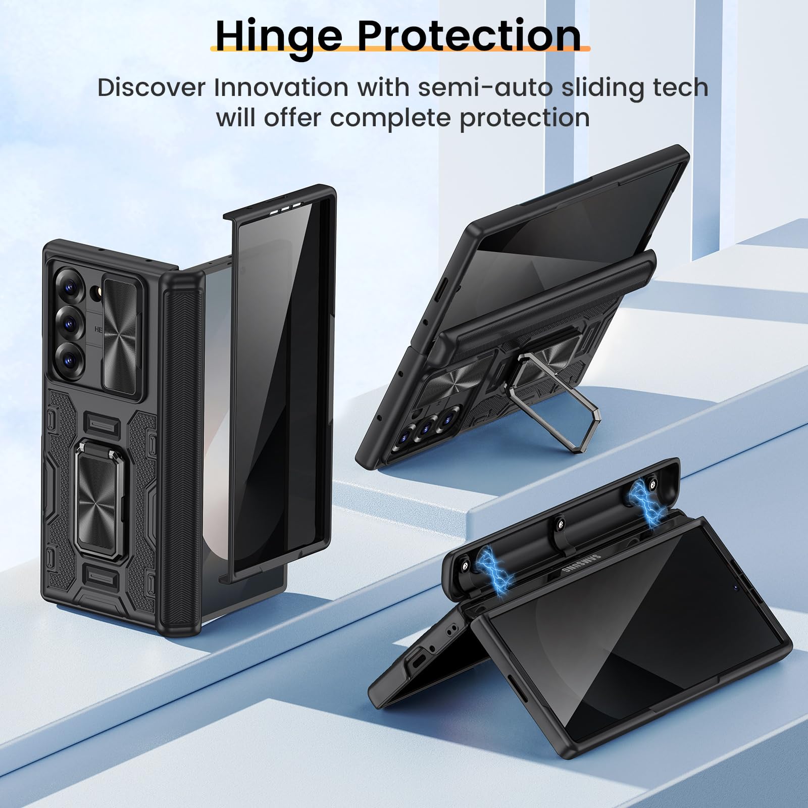 Foto 5 pulgar | Funda Vego Para Samsung Galaxy Z Fold 6 Con Pantalla De Privacidad Negra - Venta Internacional.