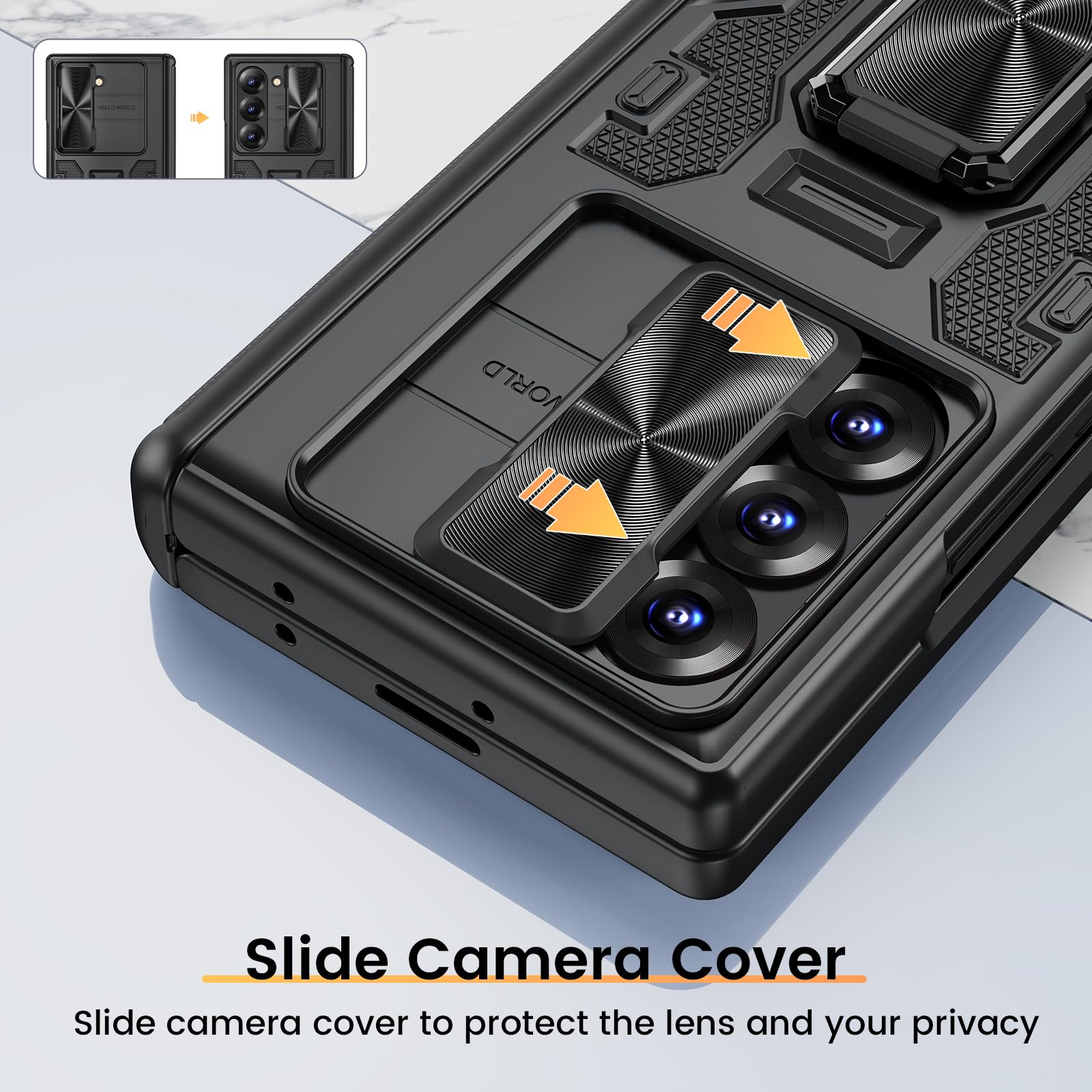 Foto 6 pulgar | Funda Vego Para Samsung Galaxy Z Fold 6 Con Pantalla De Privacidad Negra - Venta Internacional.