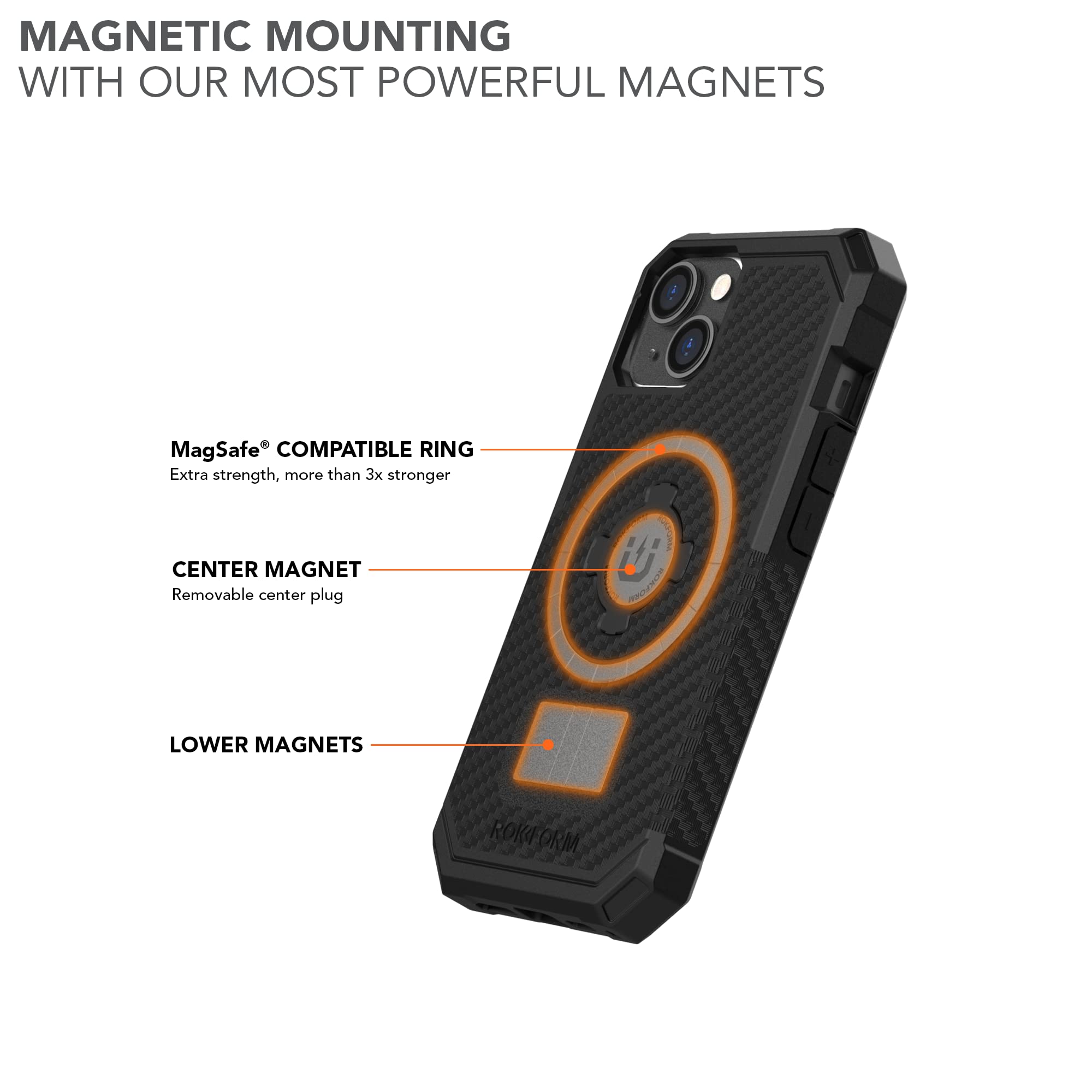 Foto 4 pulgar | Funda Magnética Rokform Rugged Series Para Iphone 14, Color Negro - Venta Internacional.