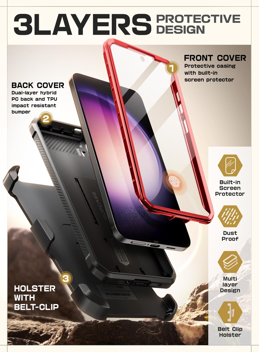 Foto 5 pulgar | Funda Supcase Unicorn Beetle Pro Para Samsung Galaxy S24 5g - Venta Internacional.